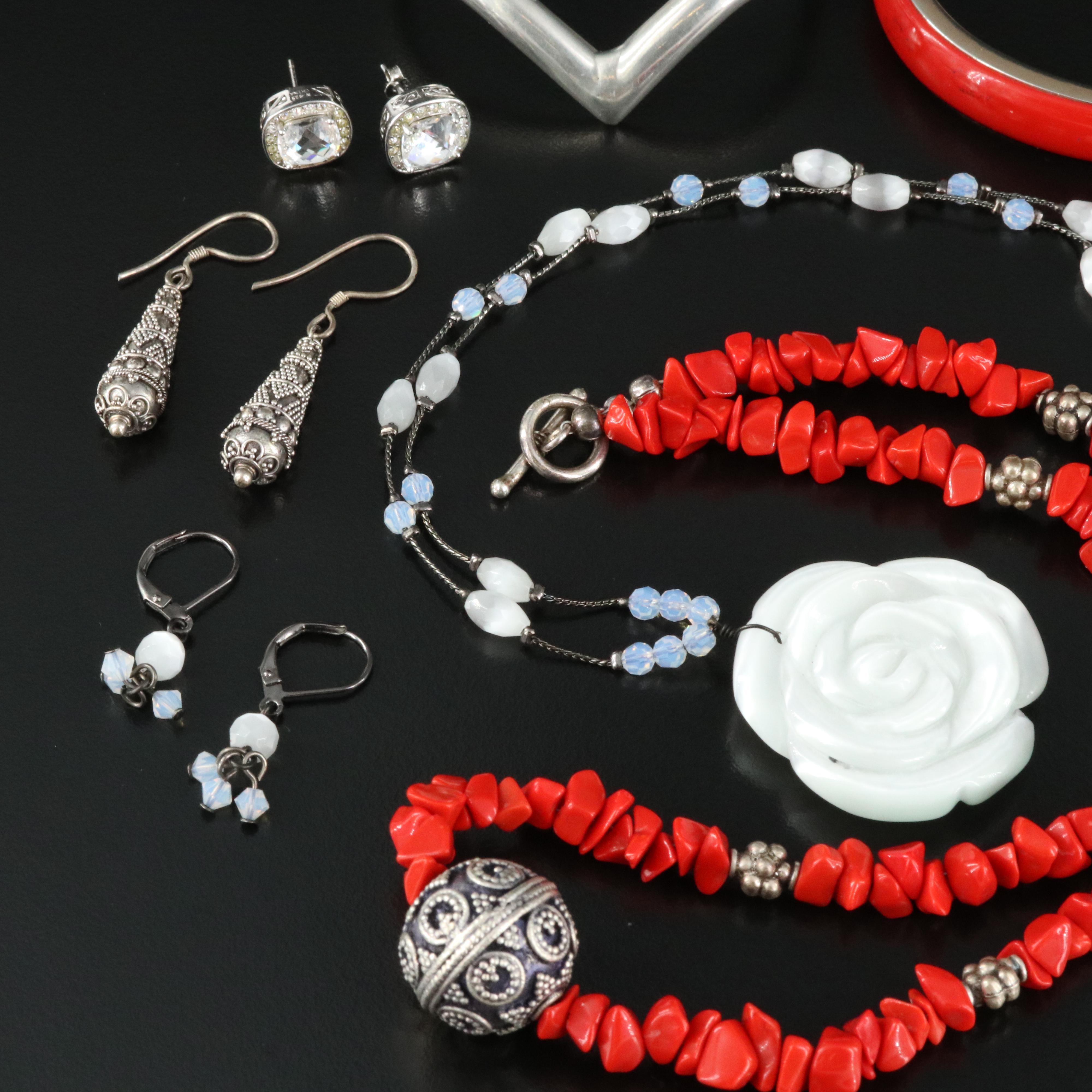 Granulated Sterling & Glass Necklace Featured in Jewelry Collection