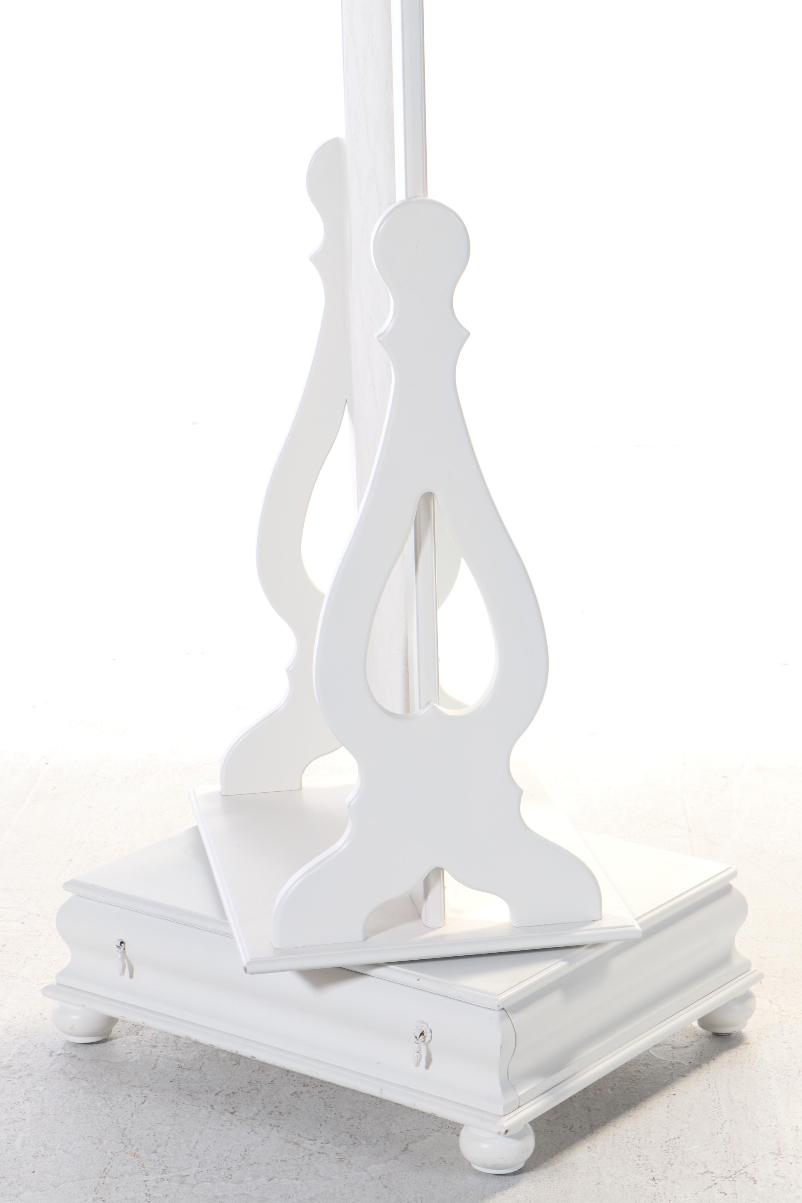 Betsy Cameron for Lexington White-Painted Swivel Mirror with Clothes Pegs