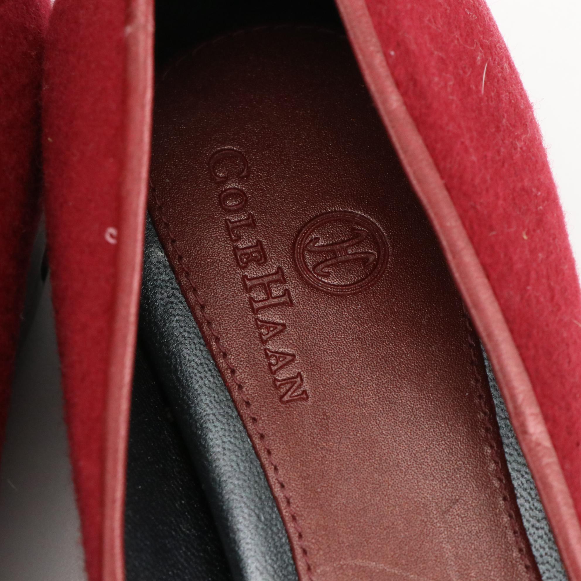 Cole Haan Red and Green Suede Pointed-Toe Slip On Shoes with Nike Air Sole