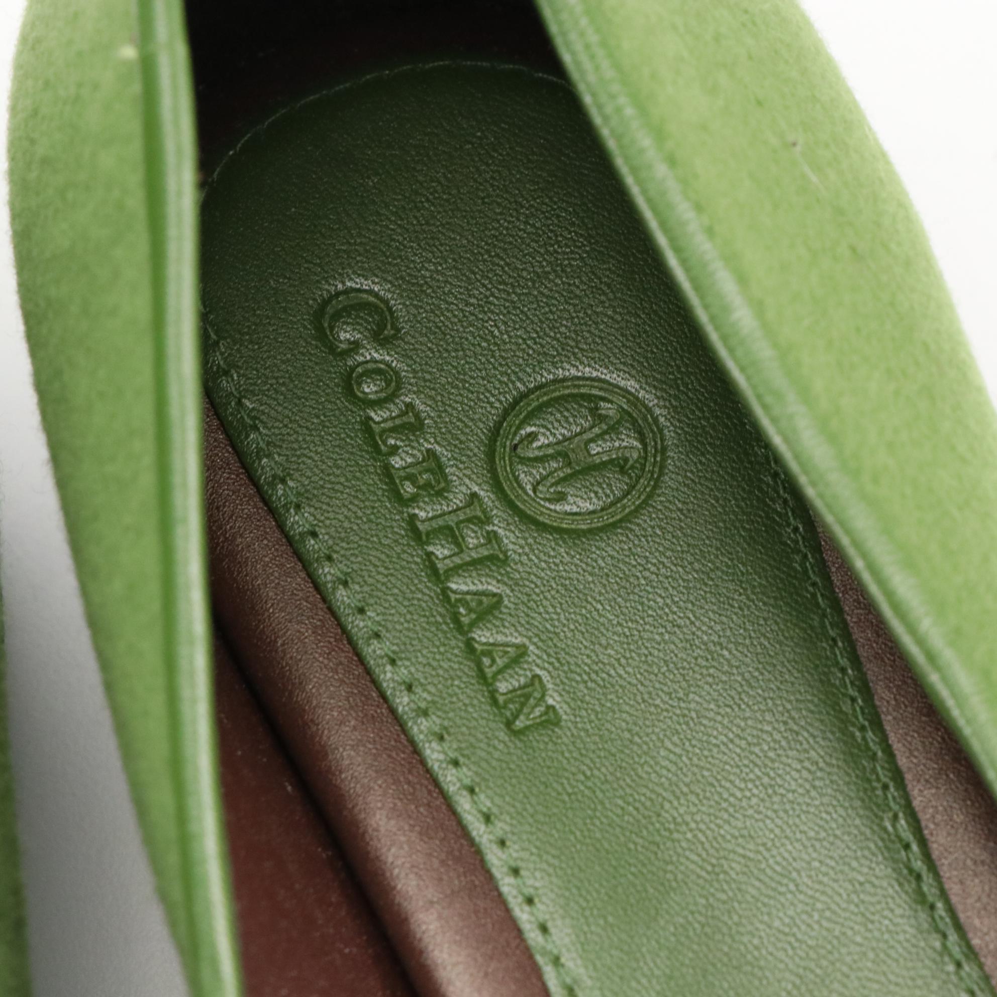 Cole Haan Red and Green Suede Pointed-Toe Slip On Shoes with Nike Air Sole