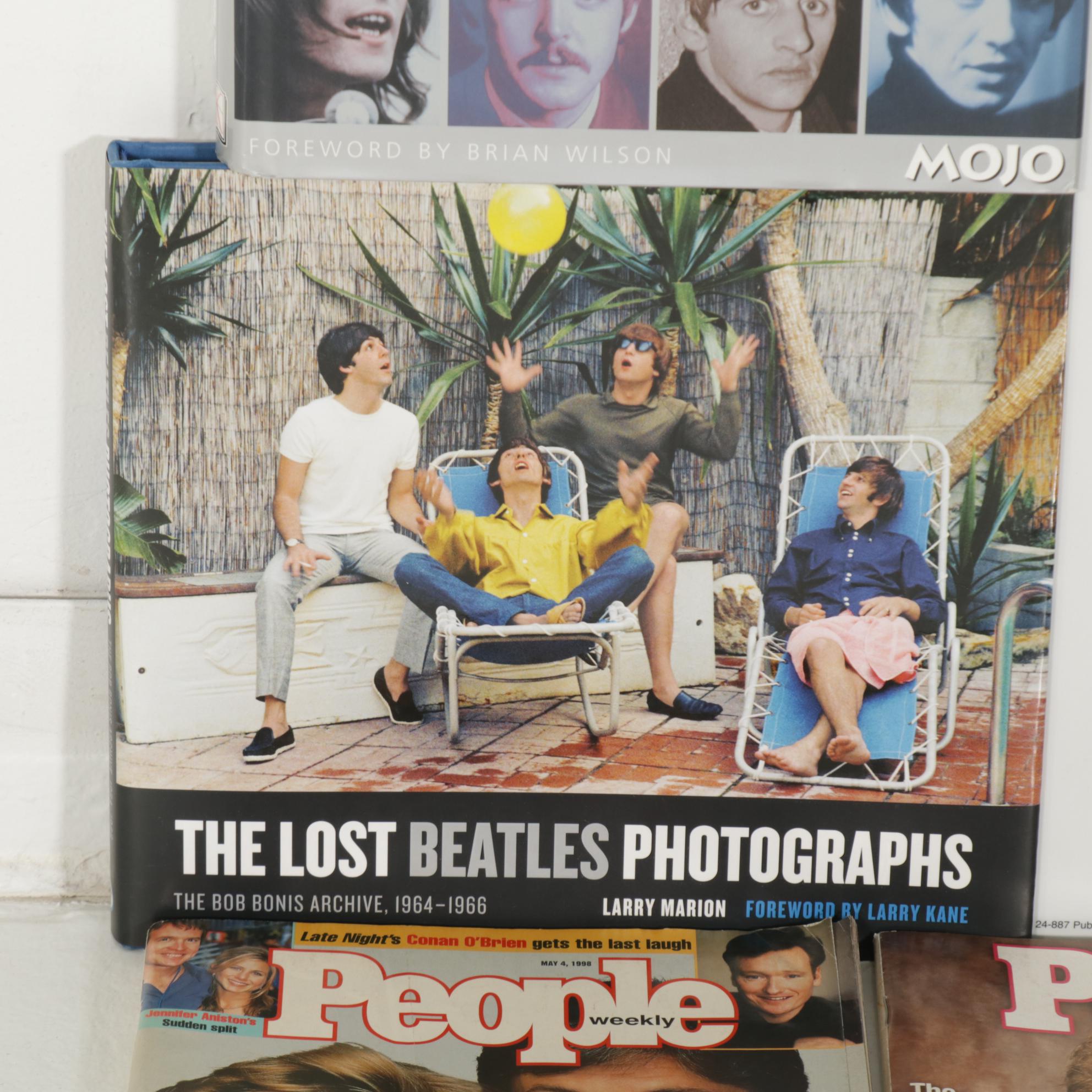 The Beatles Memorabilia with Books, Magazines and Facsimile Signed Poster Board