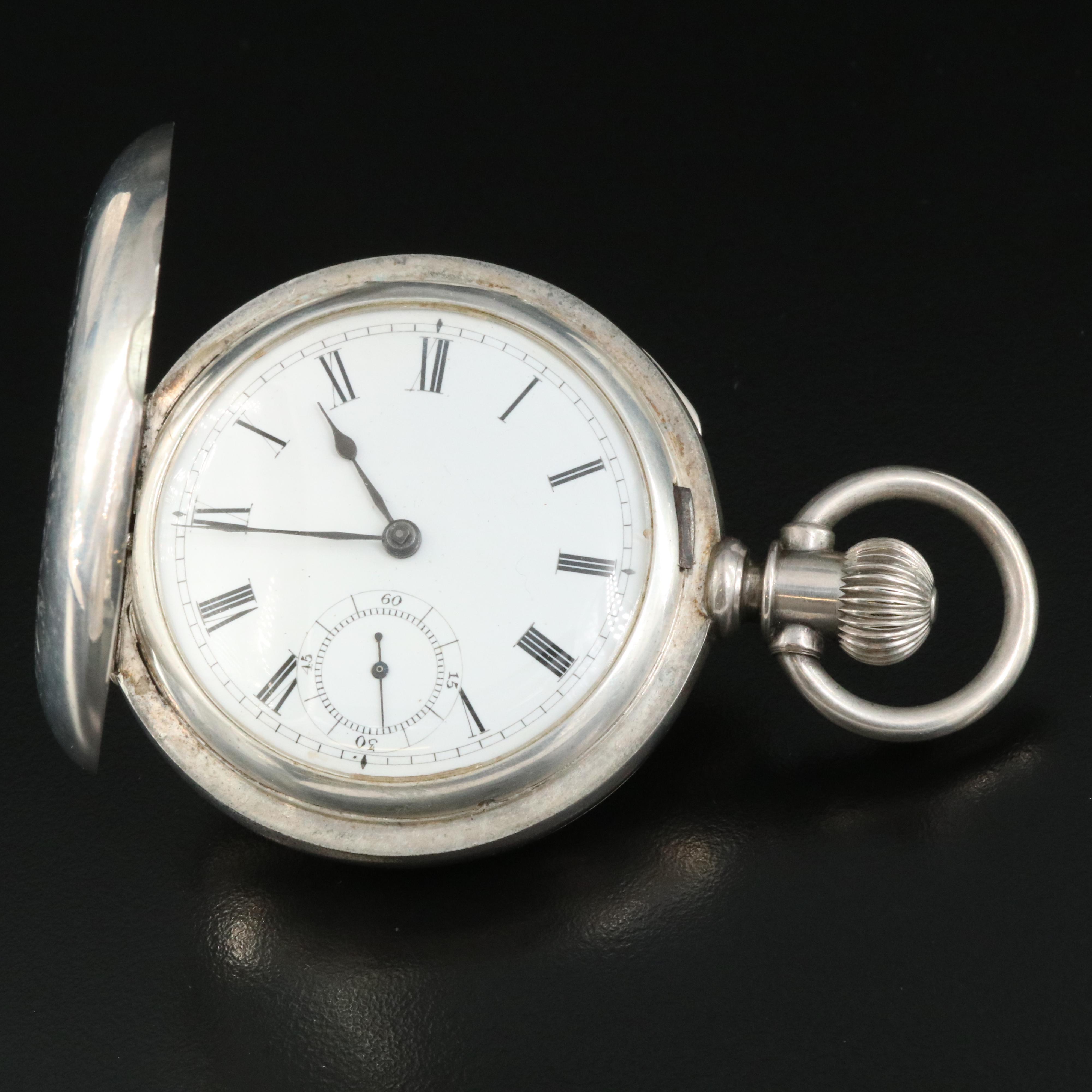 1883 Waltham Coin Silver Broadway Pocket Watch