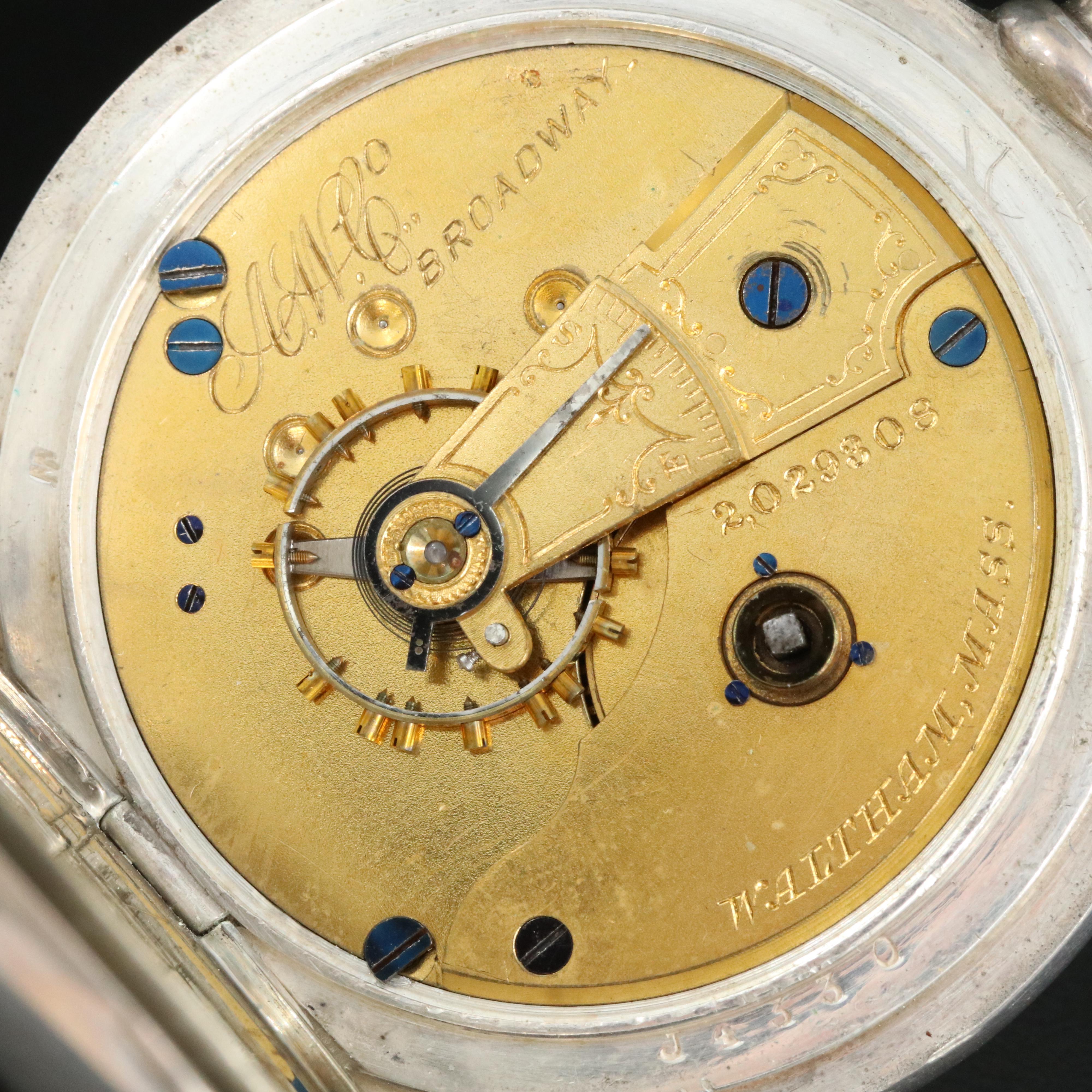 1883 Waltham Coin Silver Broadway Pocket Watch