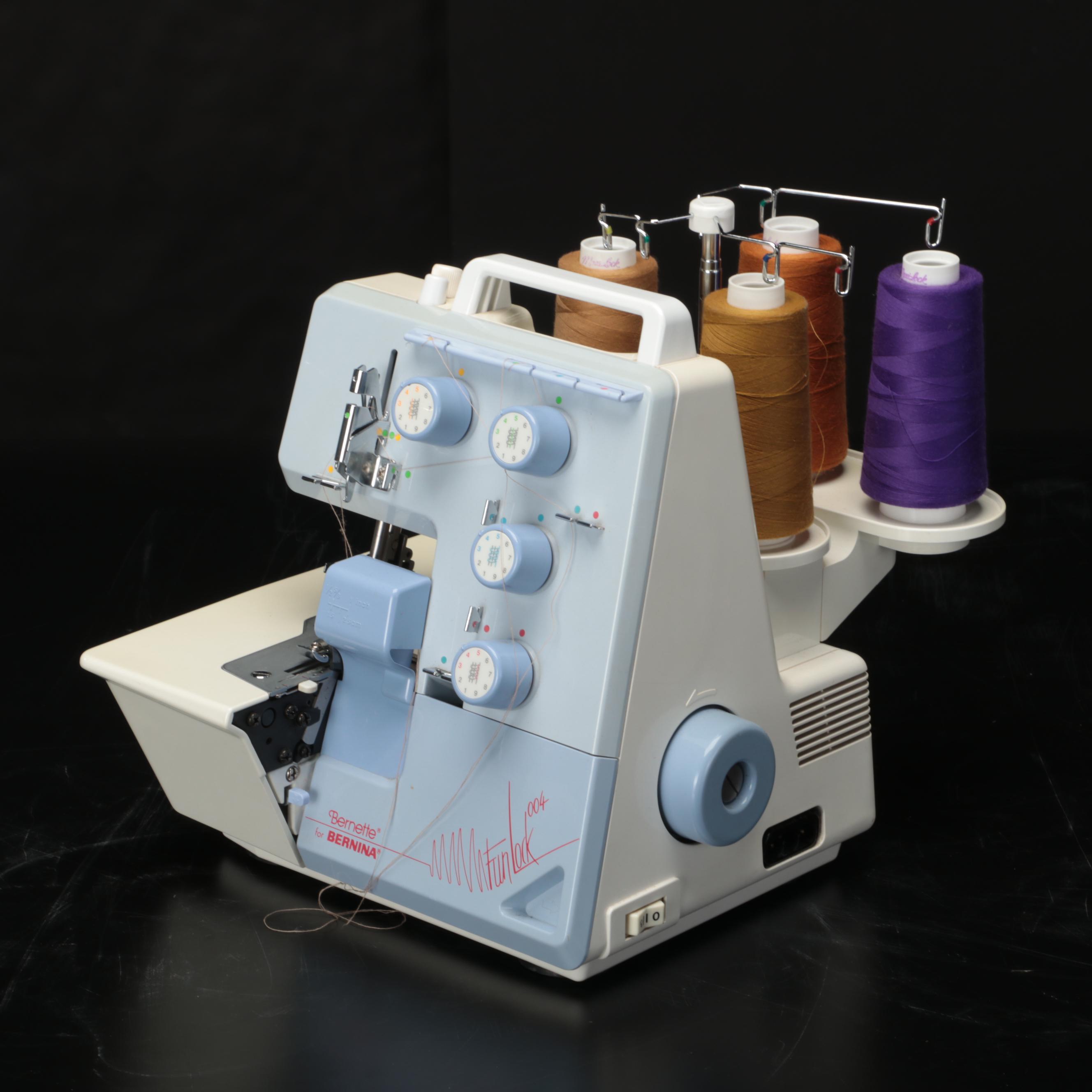 Bernette for Bernina Serger Machine With Case and Assorted Thread Cones