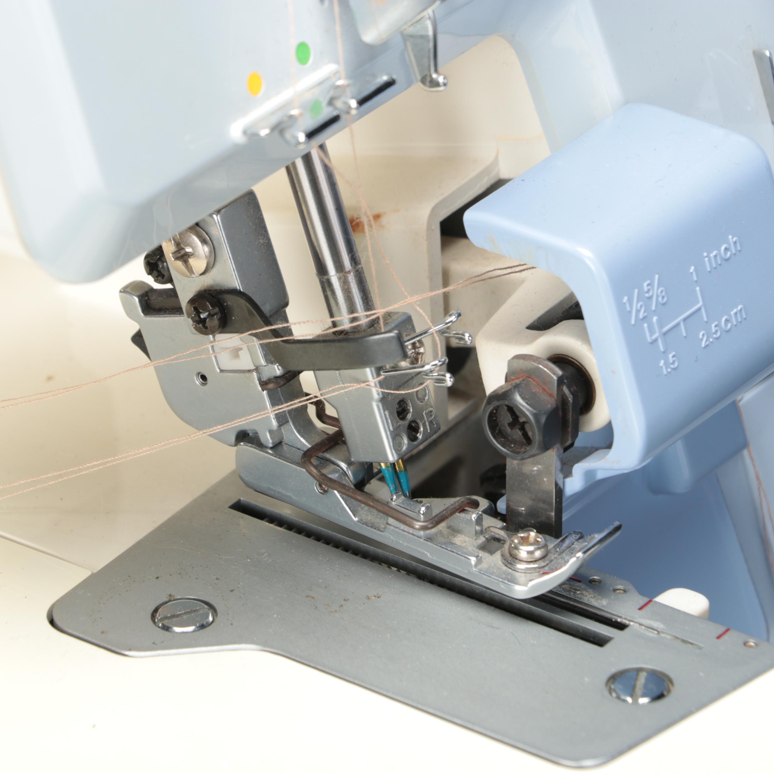 for Bernina Serger Machine With Case and Assorted Thread Cones EBTH