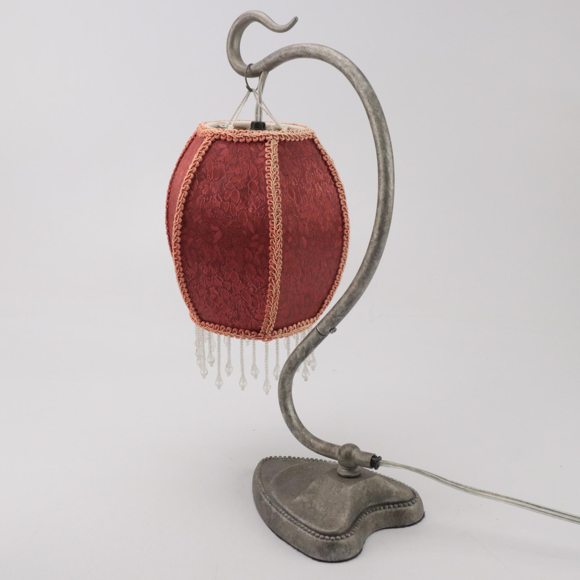 Bamboo and Reed Magazine Rack with Table Lamp