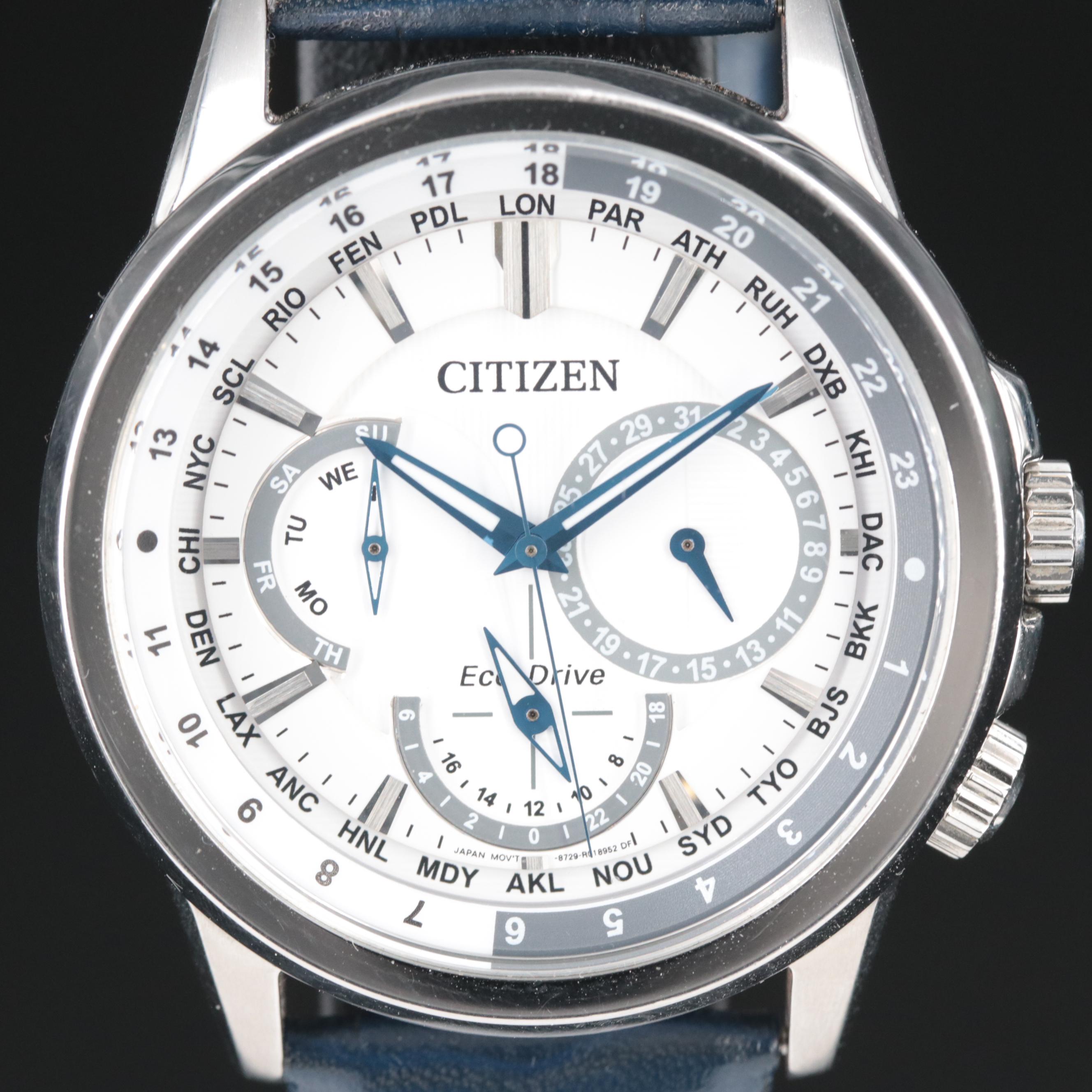 Citizen Eco-Drive Day-Date 24 Hour World Timer Watch