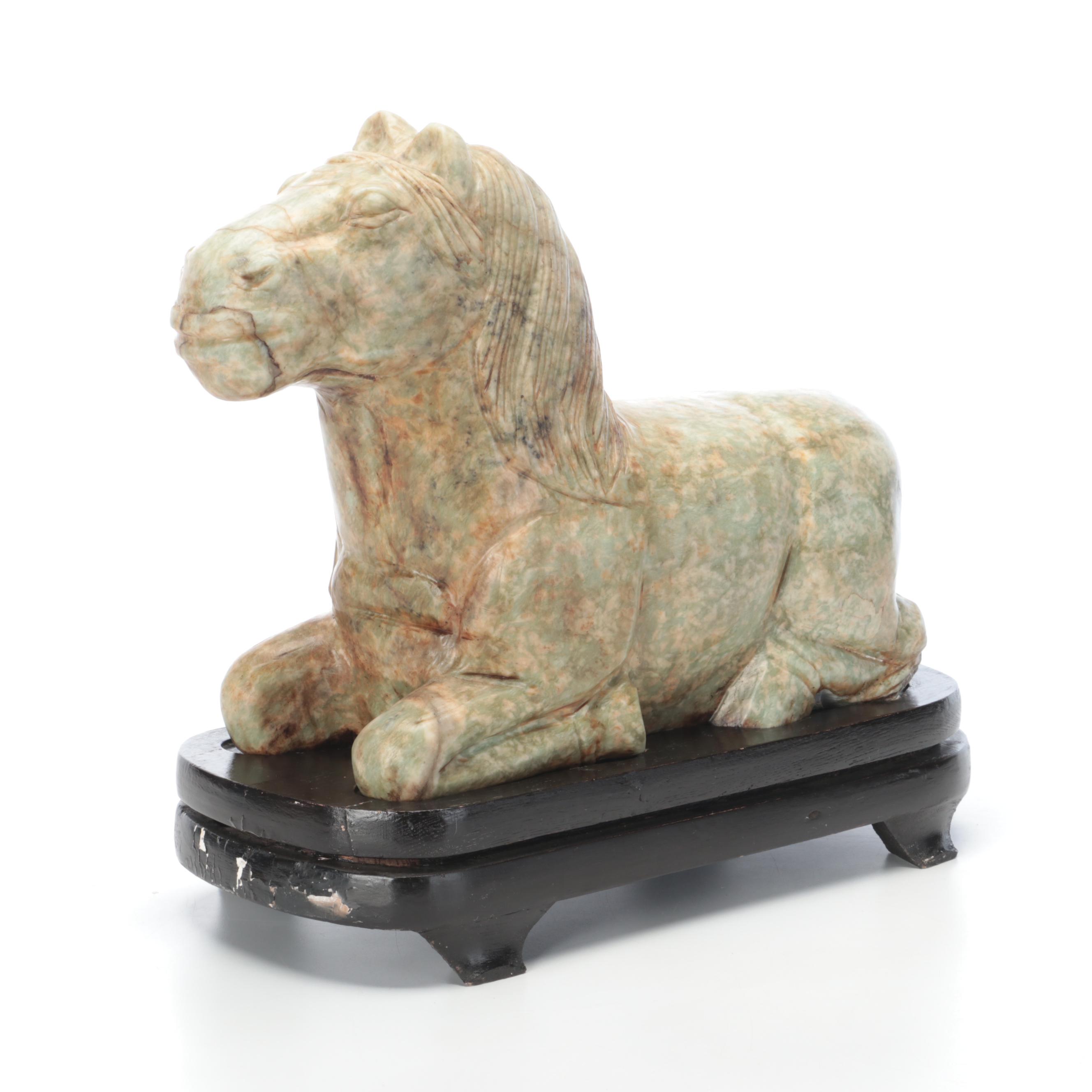 Chinese Carved Stone Horse Sculpture