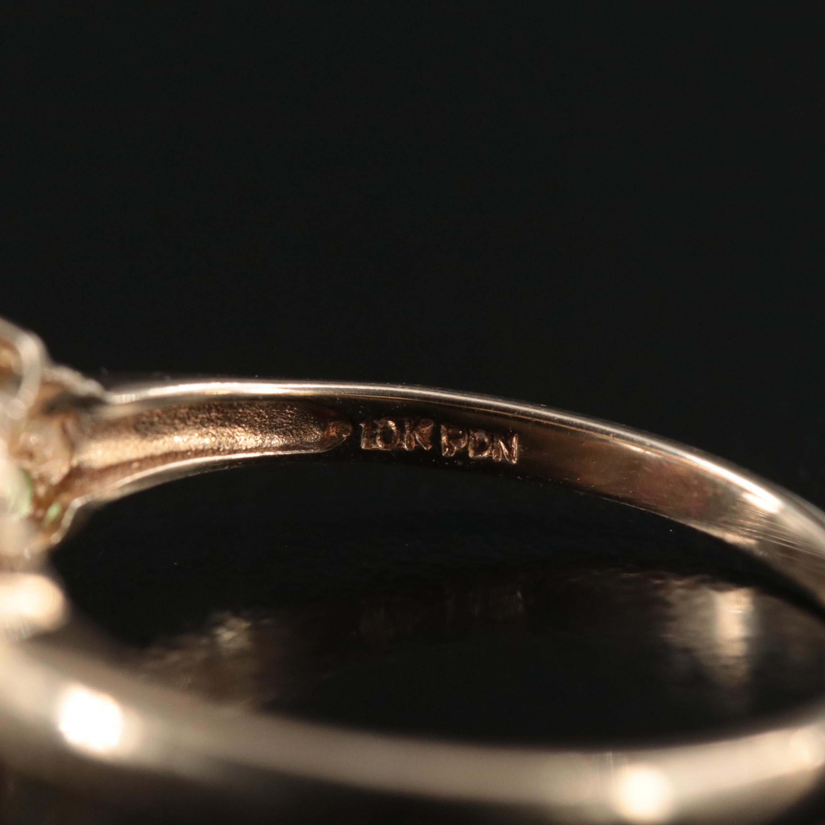 10K Ruby, Sapphire, Emerald and Diamond Ring