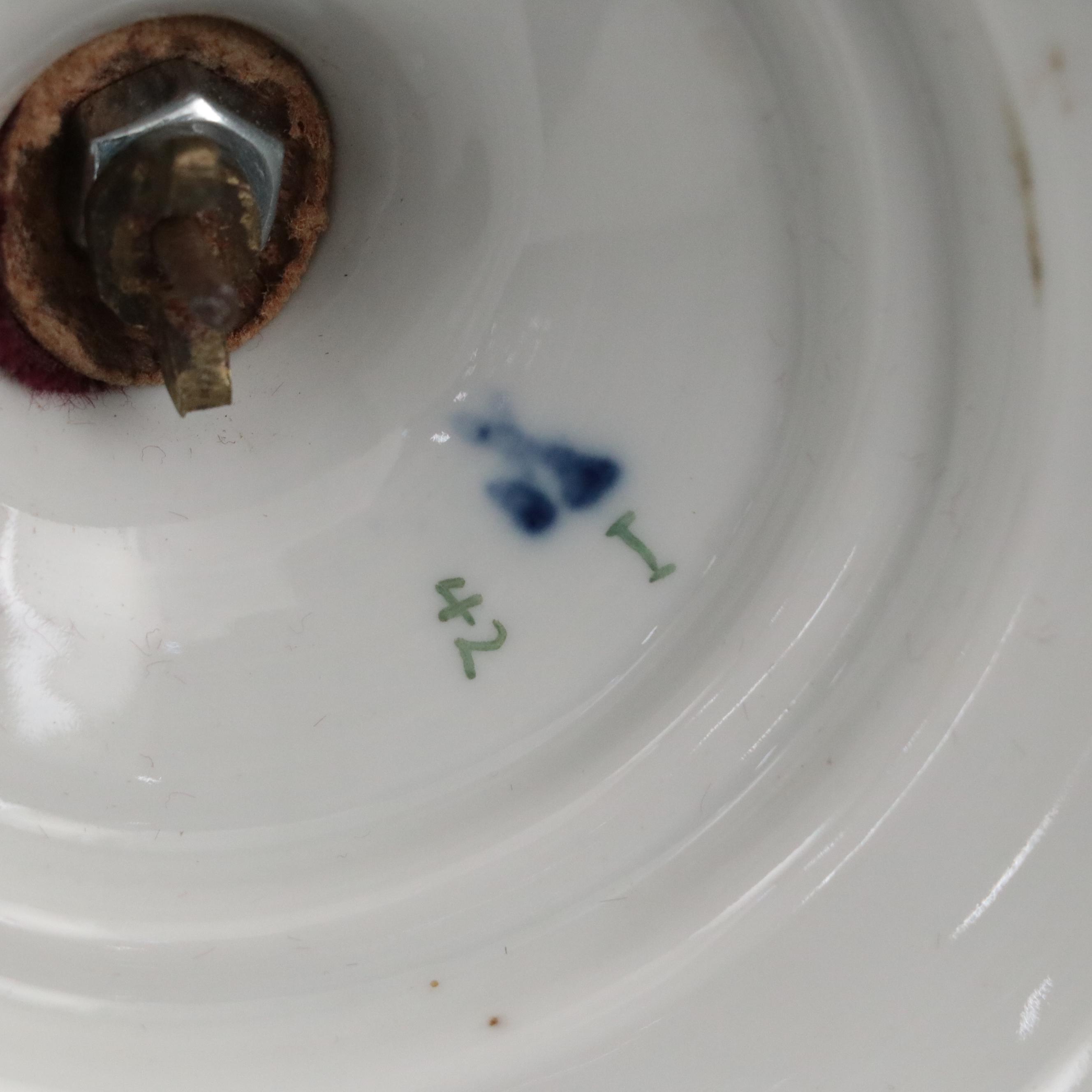 Dresden Style German Three-Tiered Porcelain Dessert Stand, Late 19th Century