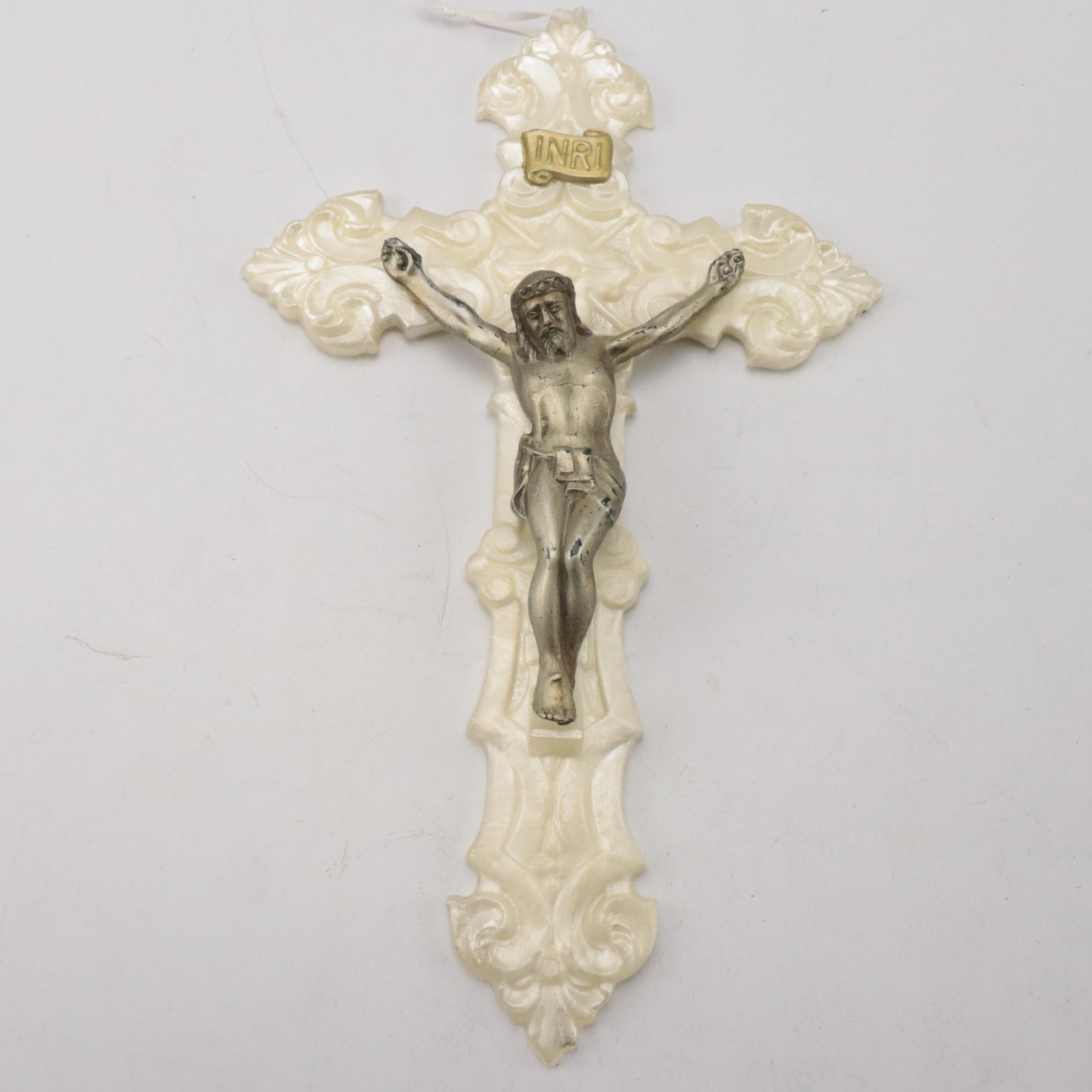 Wall Mounted Holy Water Fonts with Other Statues and Wall Plaques