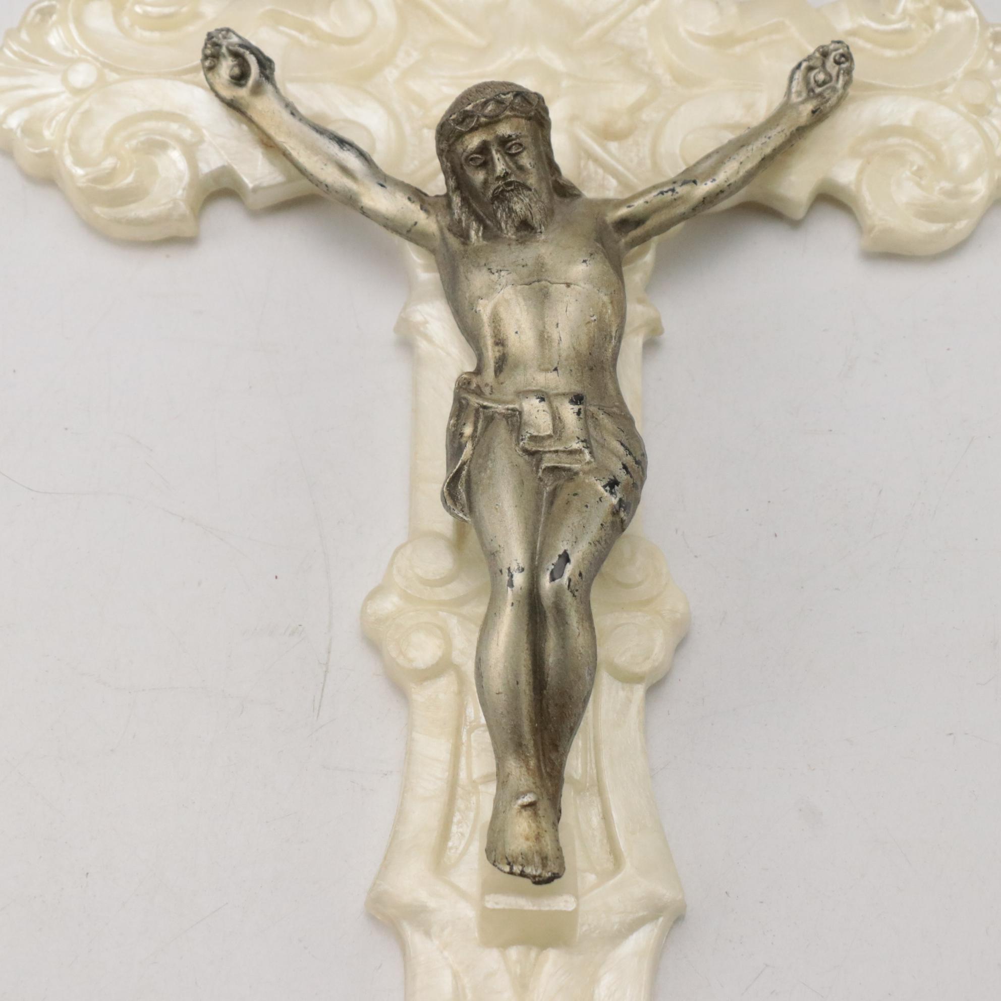 Wall Mounted Holy Water Fonts with Other Statues and Wall Plaques