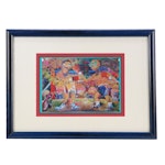 Wadsworth Jarrell Offset Lithograph of Boxing Match