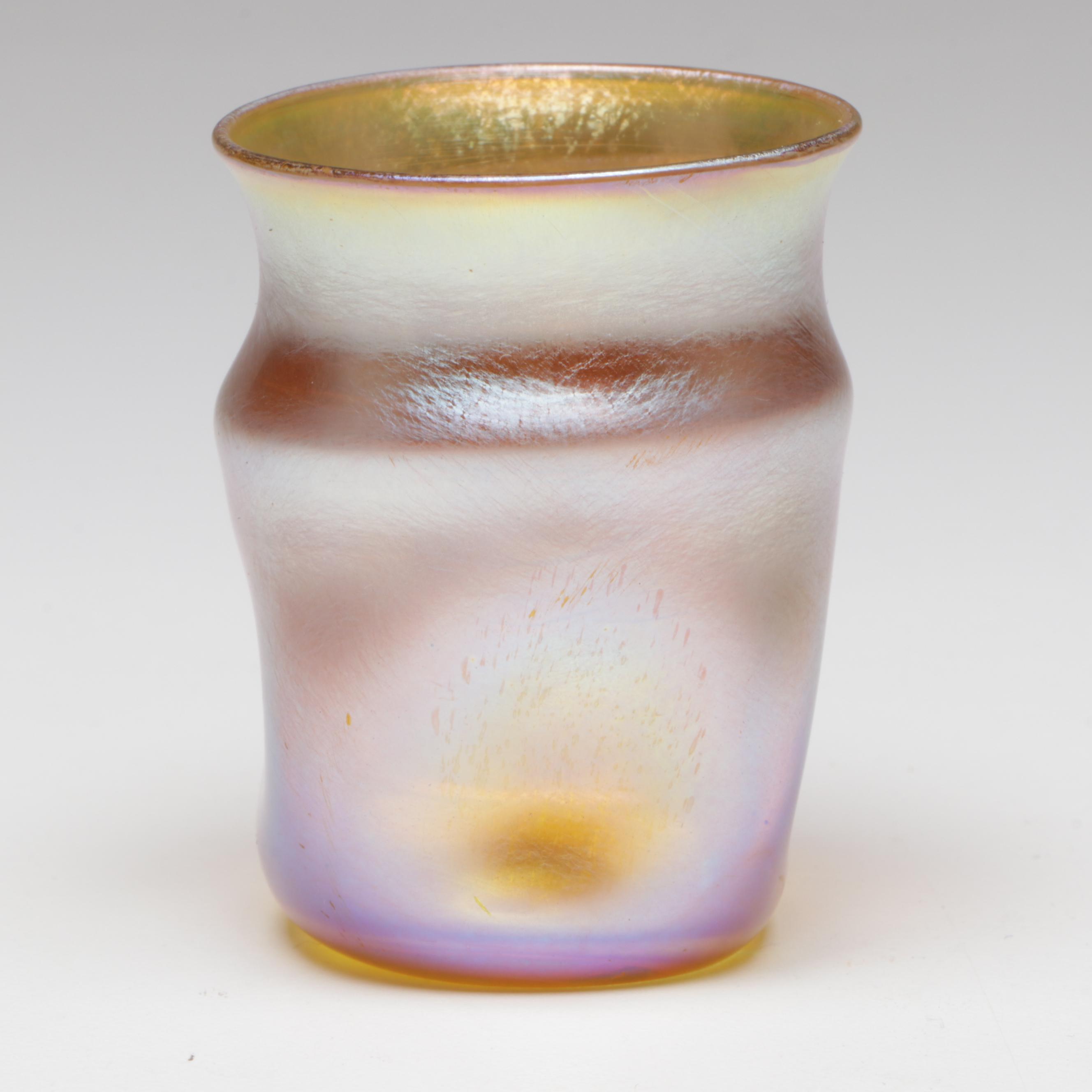 Louis Comfort Tiffany Favrile Glass Dimpled Cordial, Late 19th/Early 20th C.