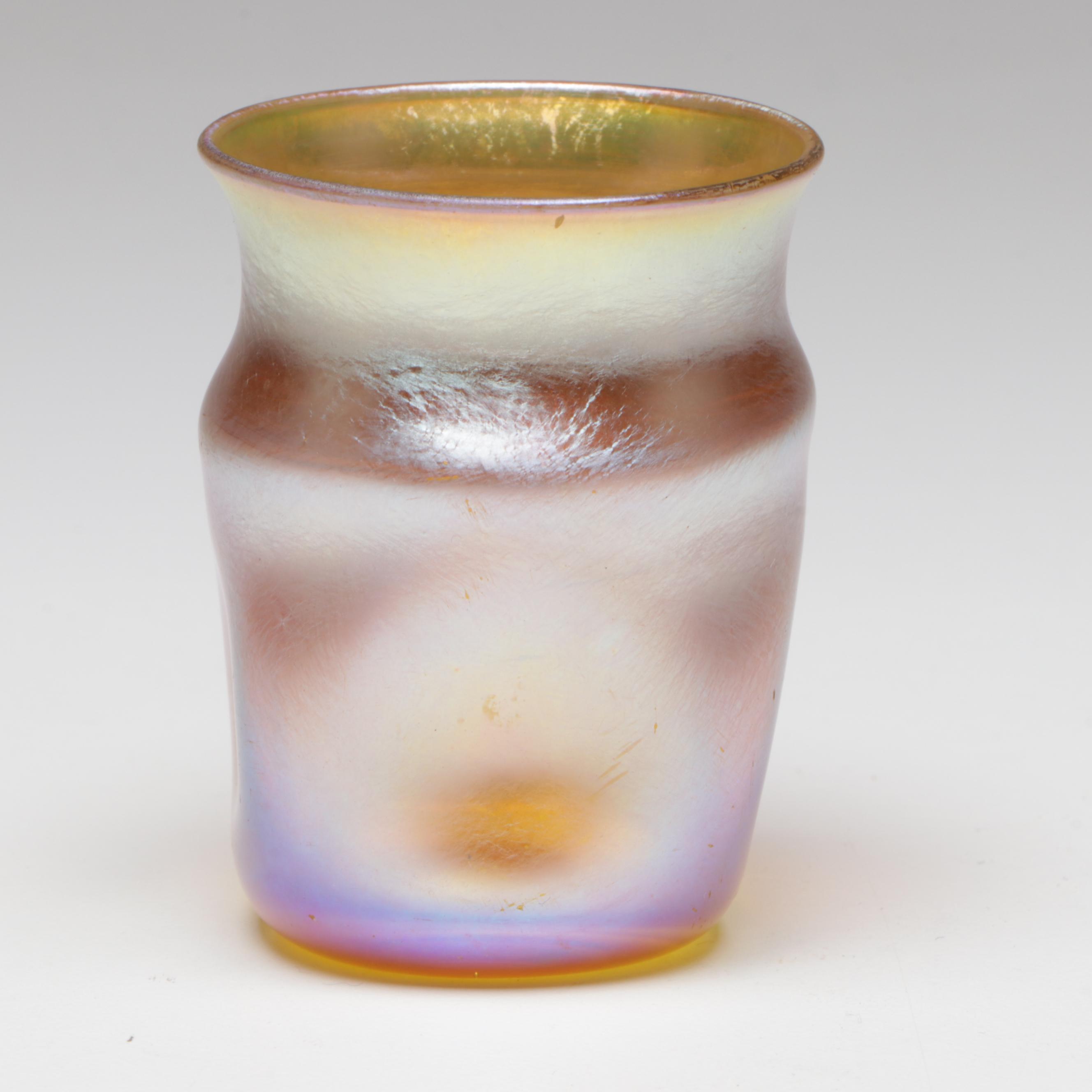 Louis Comfort Tiffany Favrile Glass Dimpled Cordial, Late 19th/Early 20th C.