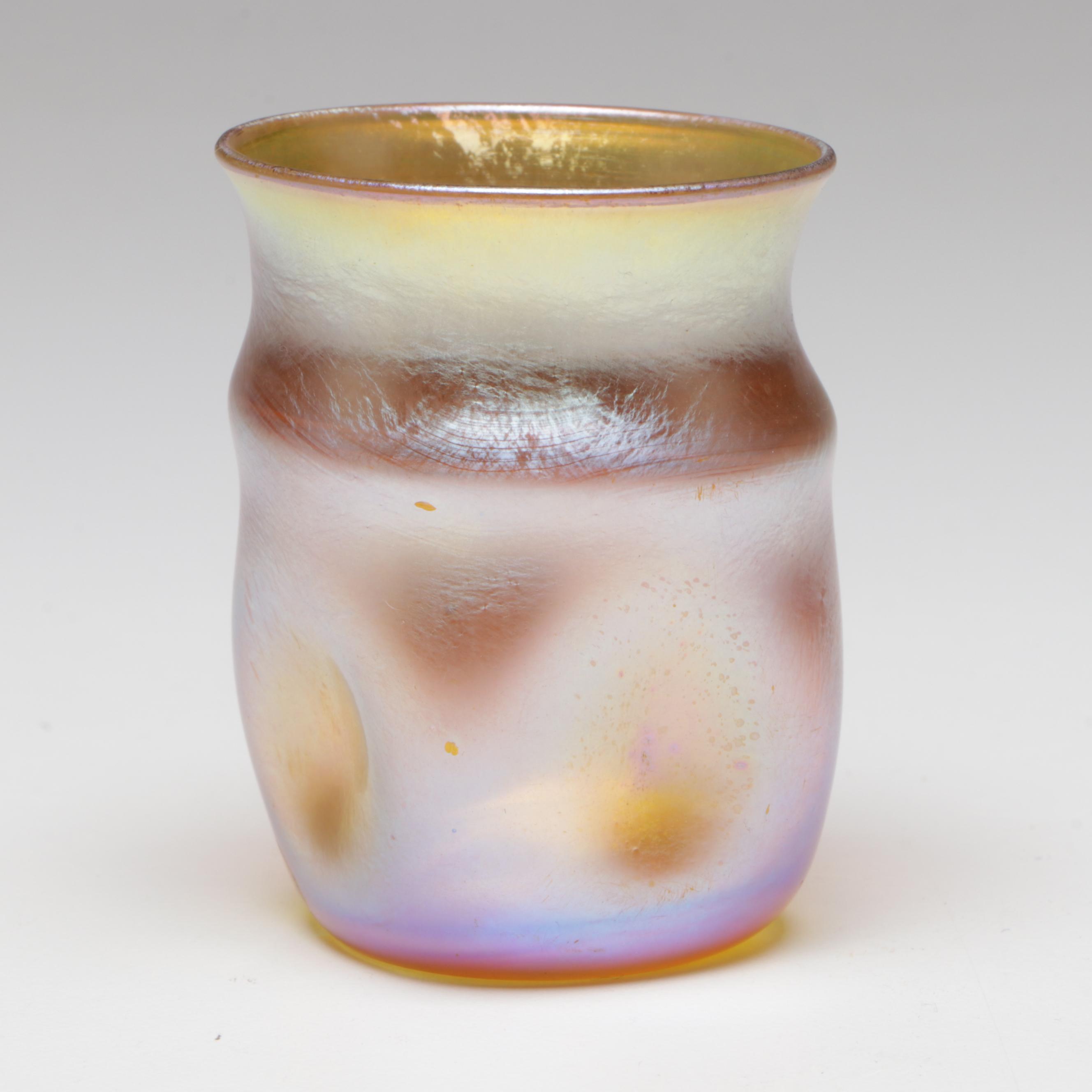Louis Comfort Tiffany Favrile Glass Dimpled Cordial, Late 19th/Early 20th C.