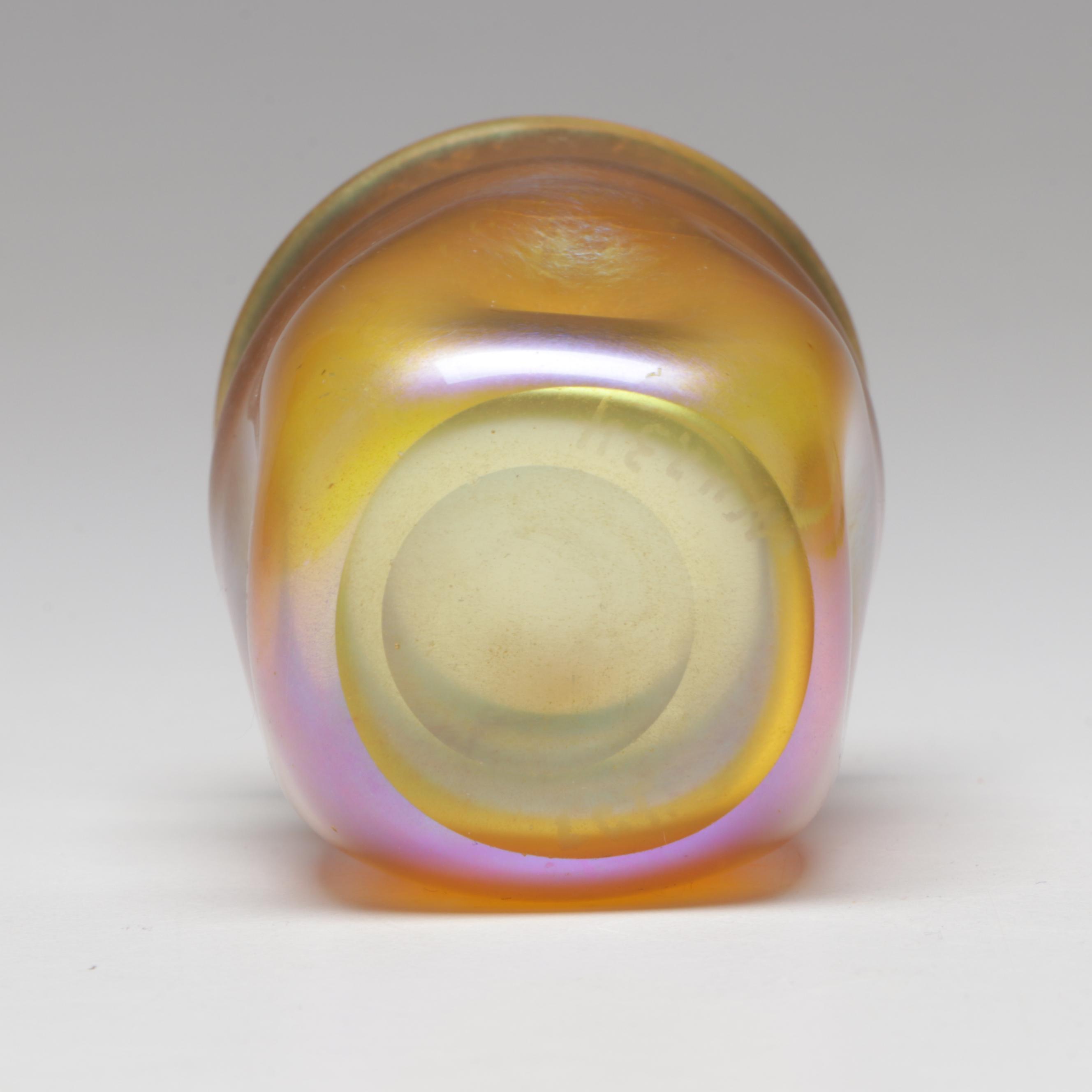 Louis Comfort Tiffany Favrile Glass Dimpled Cordial, Late 19th/Early 20th C.