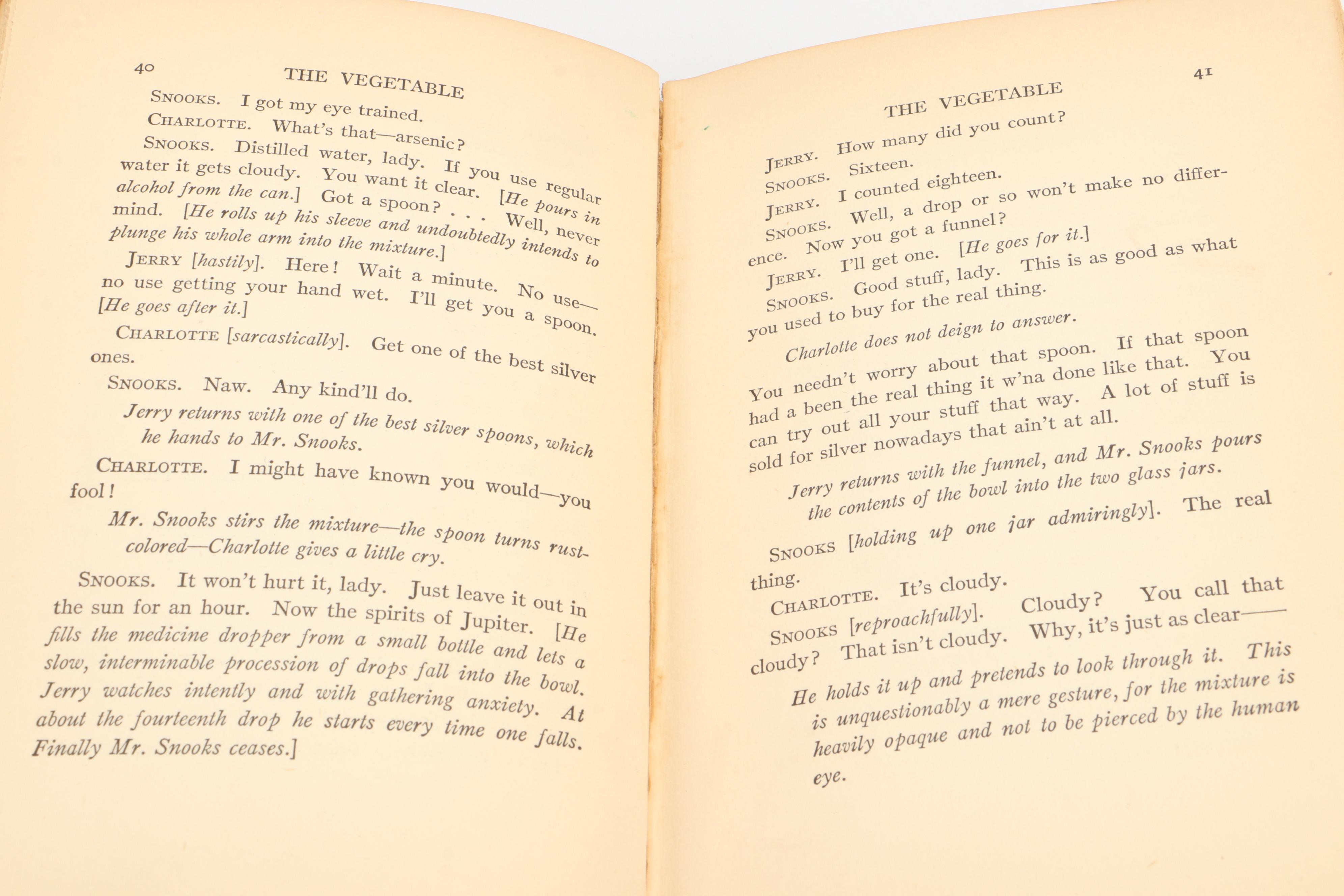 First Edition "The Vegetable" by F. Scott Fitzgerald, 1923