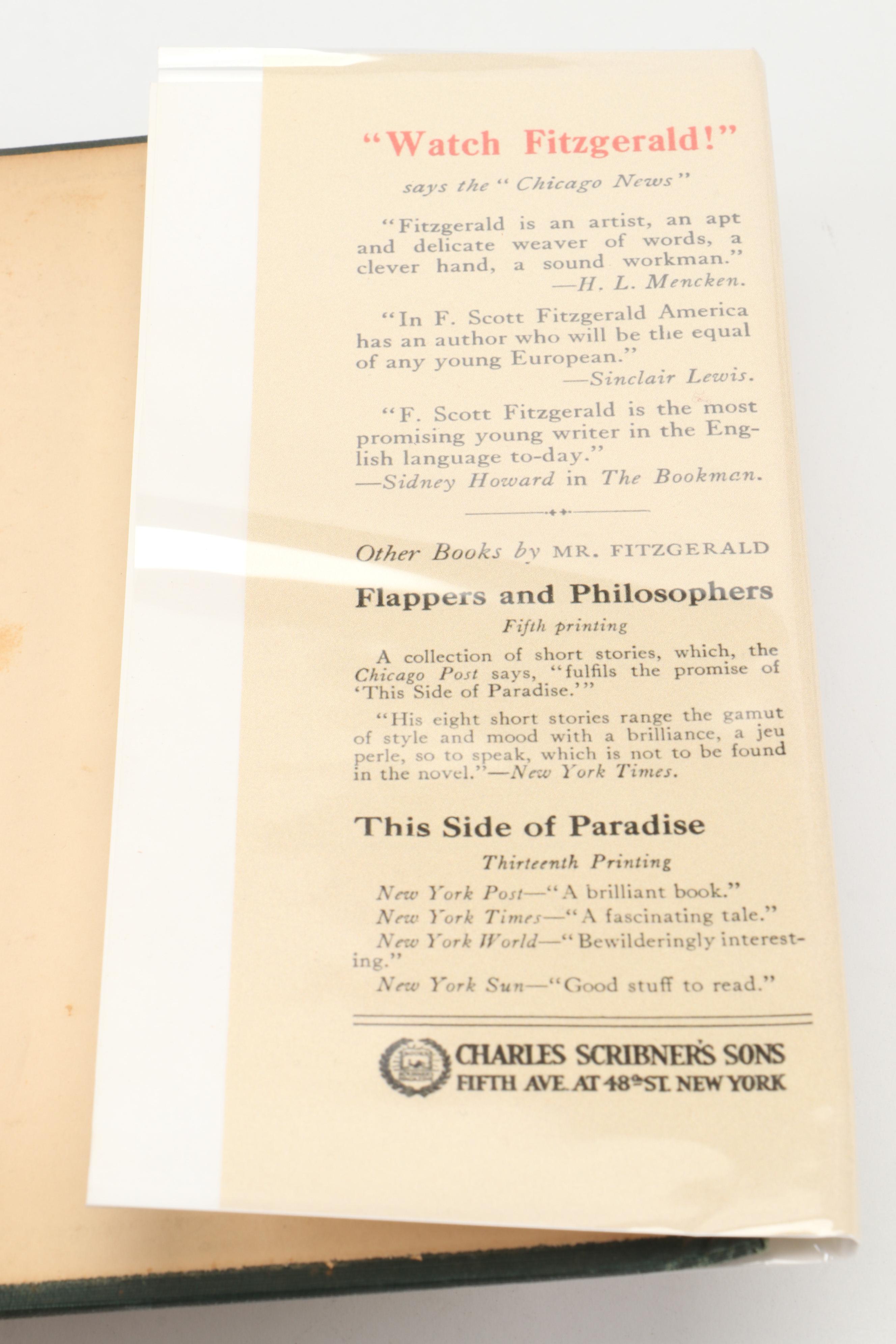 First Edition "The Vegetable" by F. Scott Fitzgerald, 1923