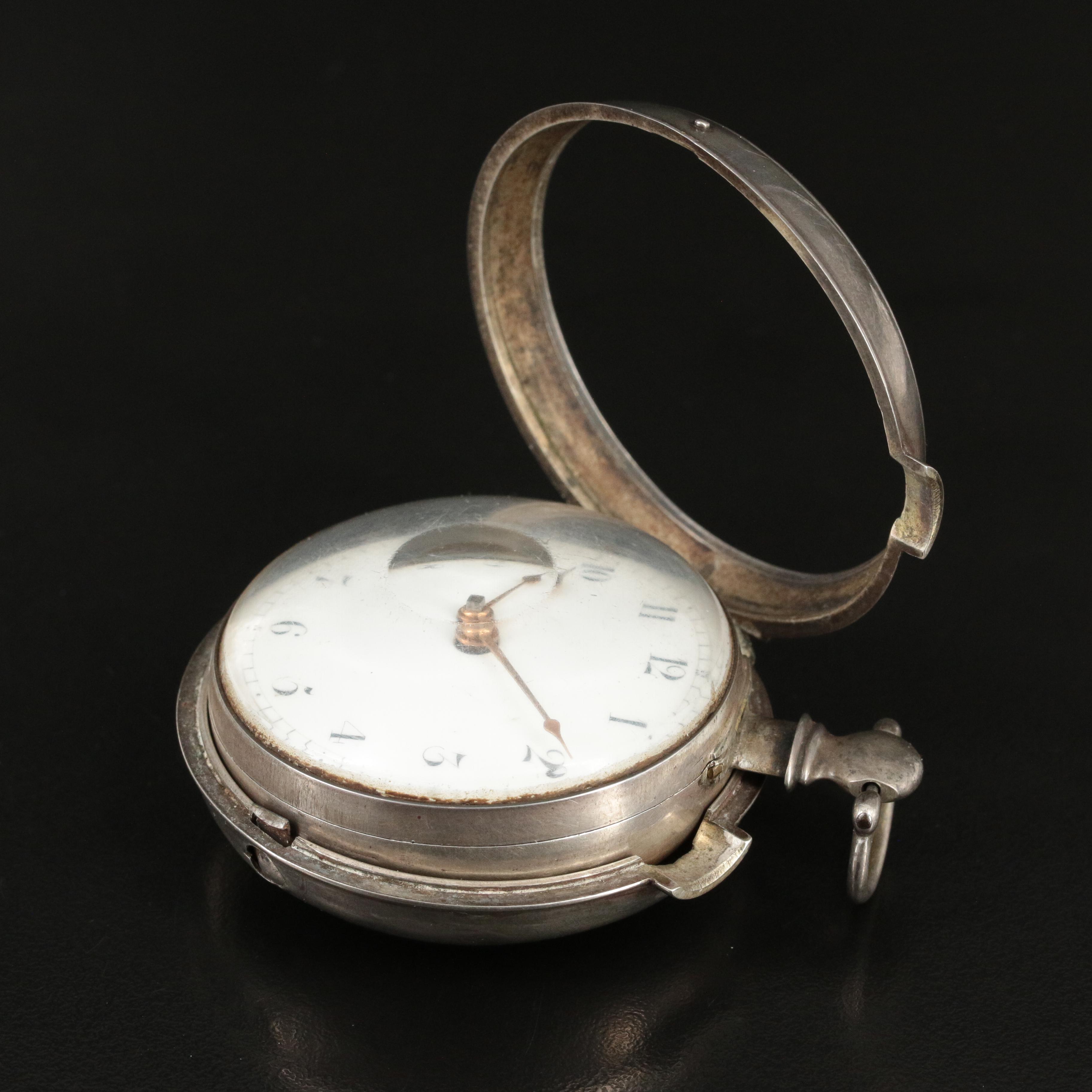 Antique Sterling Double-Cased English Pocket Watch