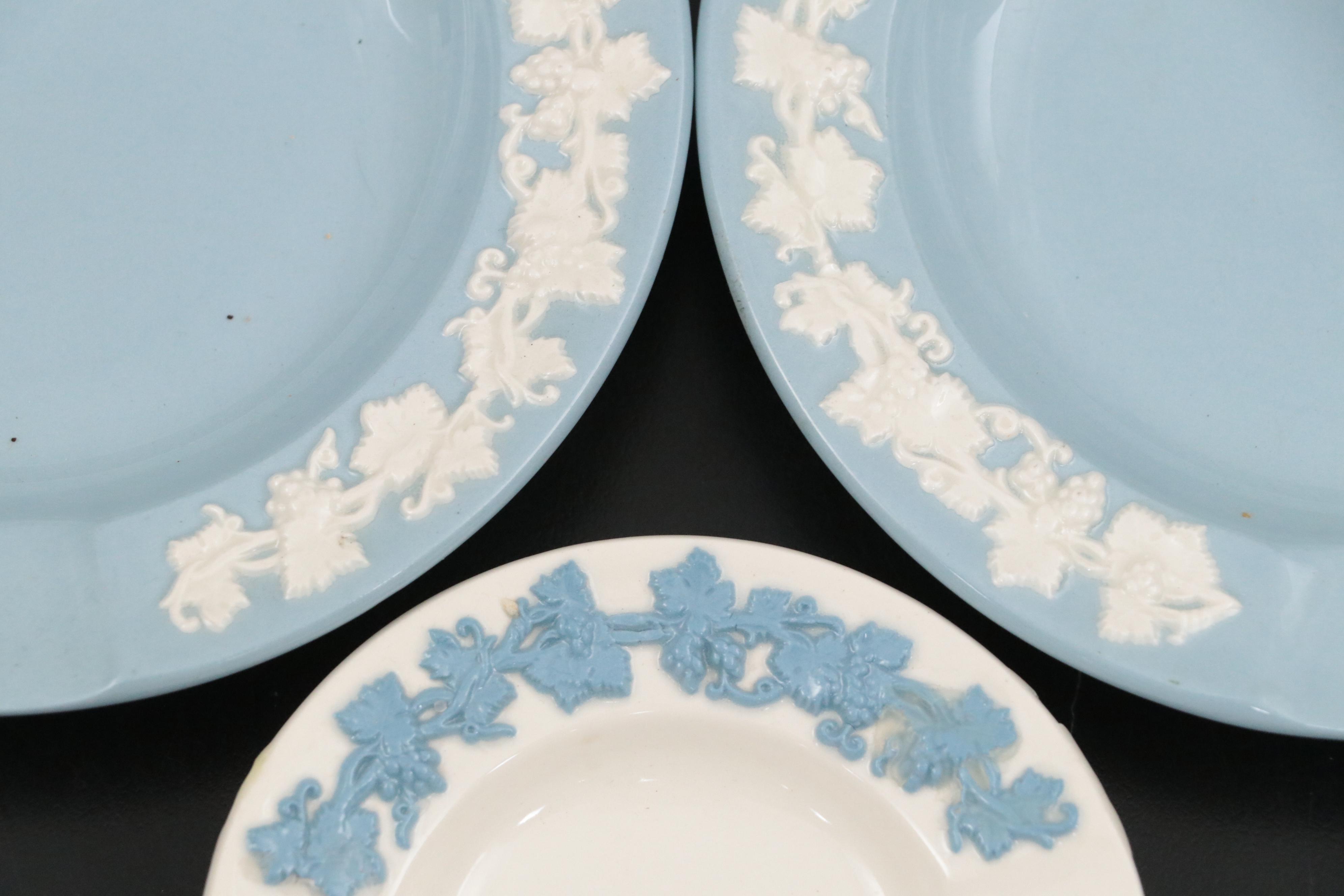 Wedgwood Jasperware and Queen's Ware Collection with Silver Plate Bowl