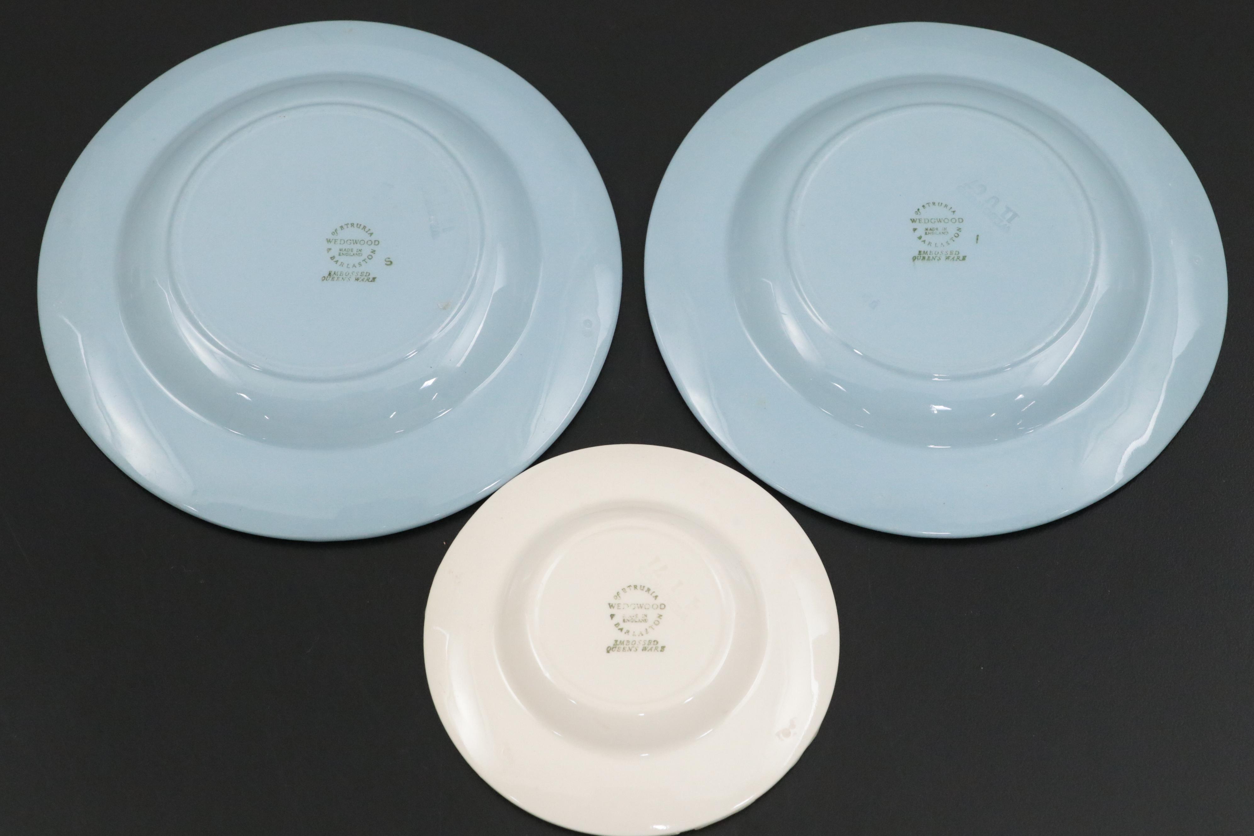 Wedgwood Jasperware and Queen's Ware Collection with Silver Plate Bowl