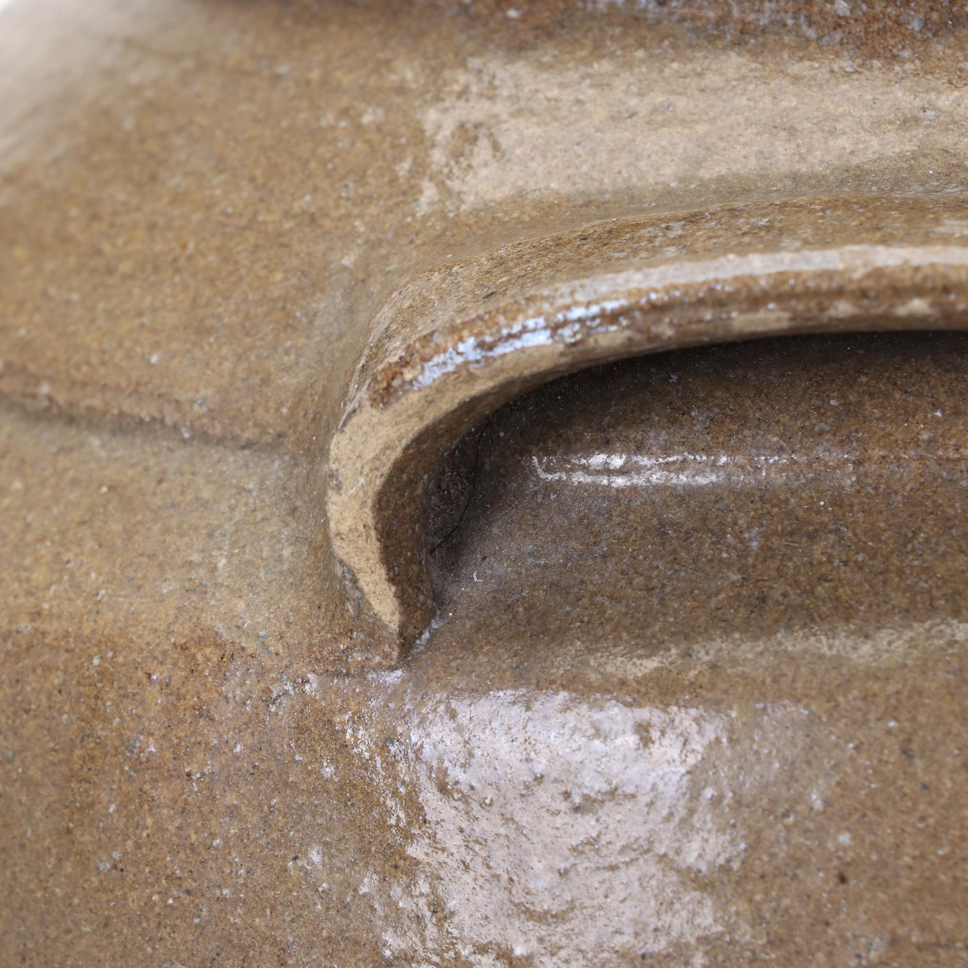 Antique Four-Gallon Stoneware Handled Butter Churn