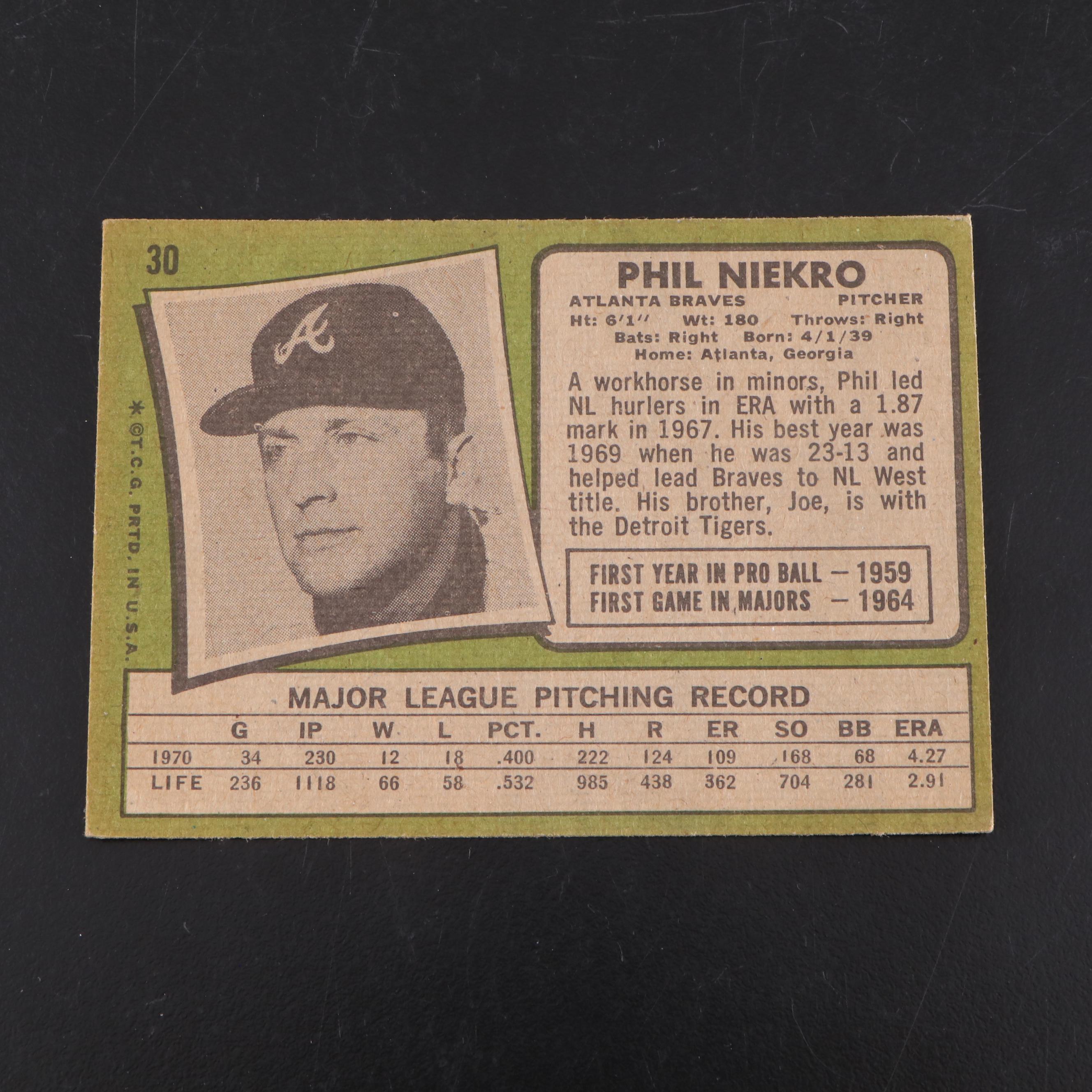 Topps Baseball and Football Cards Featuring Jack Youngblood, Phil Niekro, More