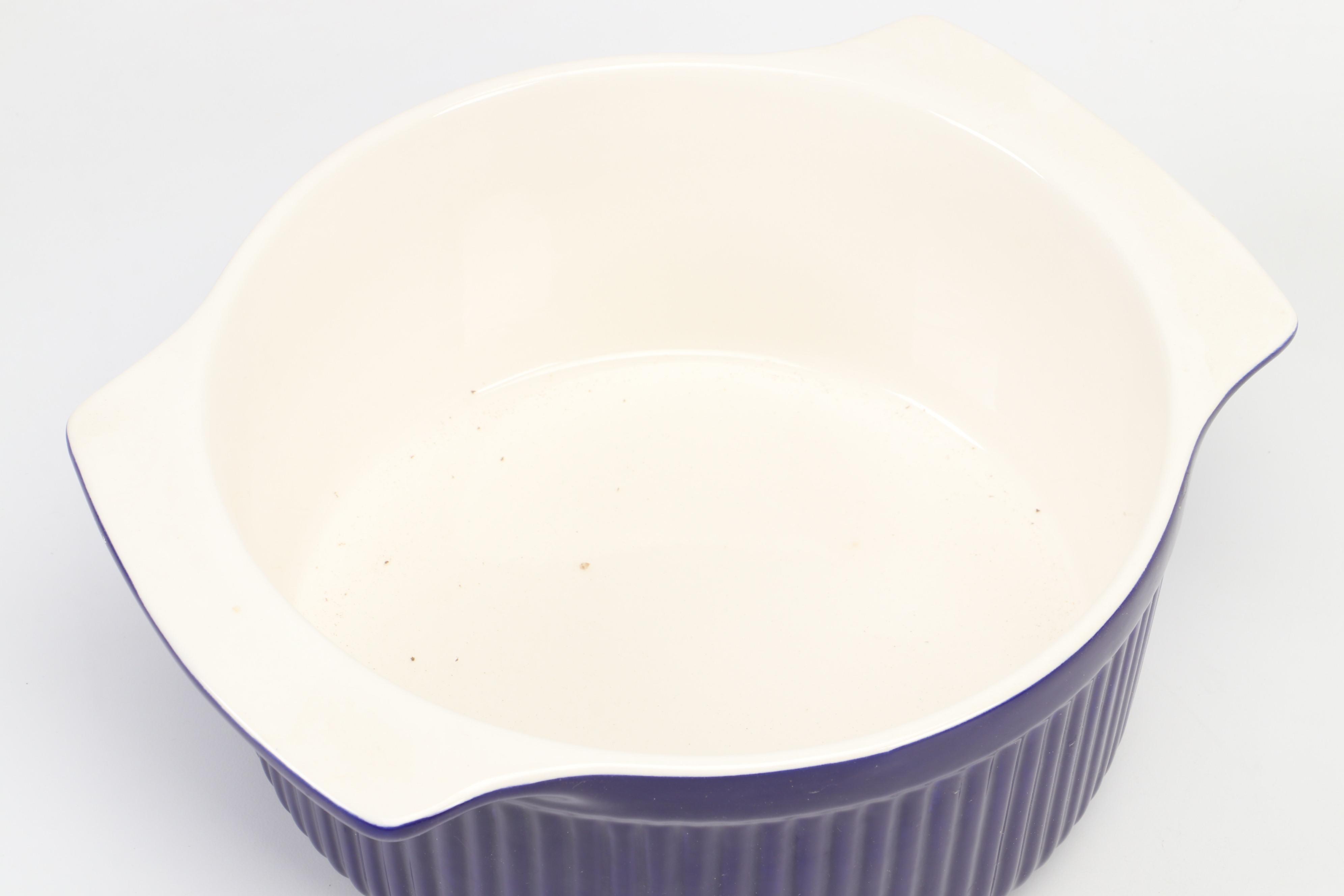 Roshco Cobalt Blue Glazed Ceramic Bakeware