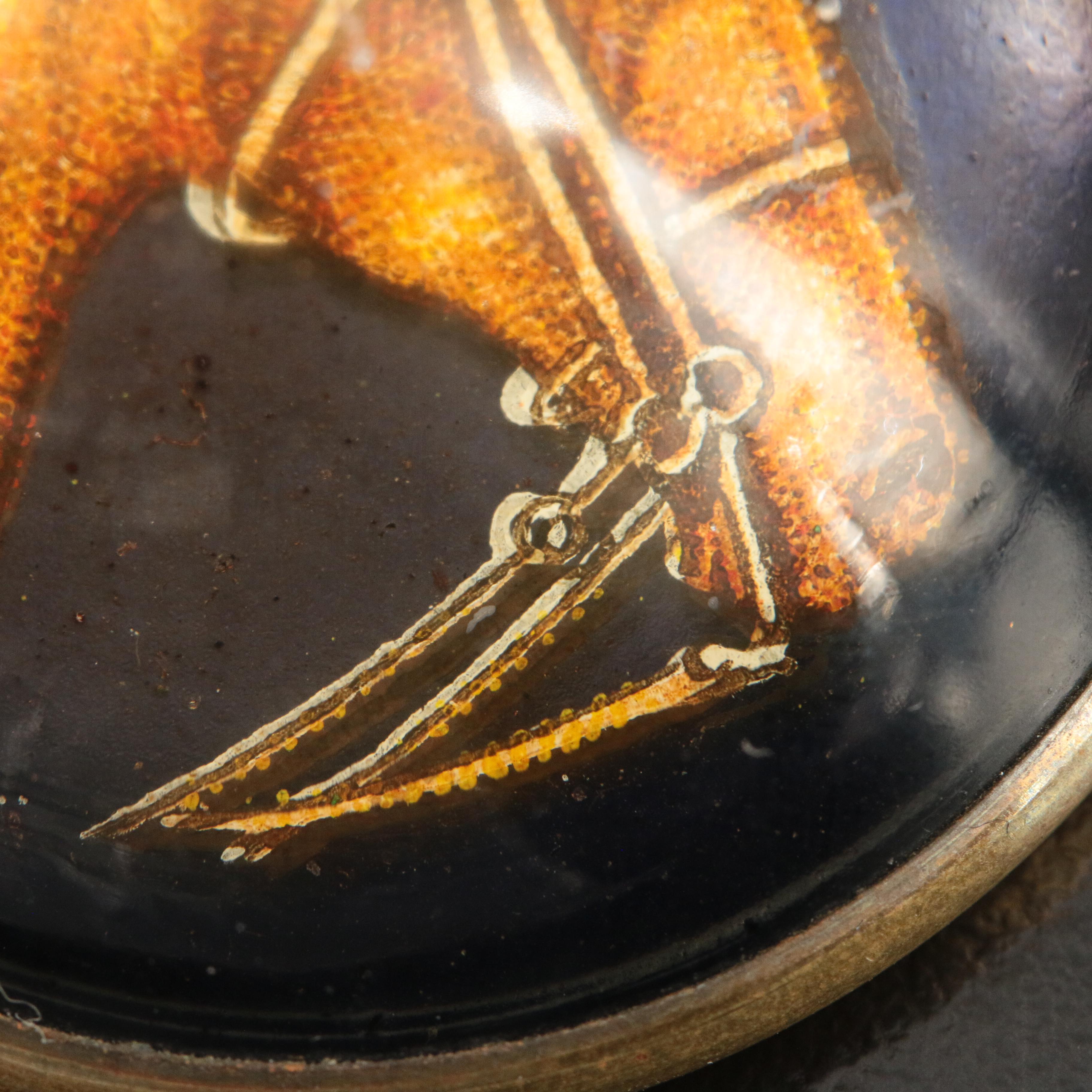 Vintage Glass Horse Bridle Rosette Button Brooch