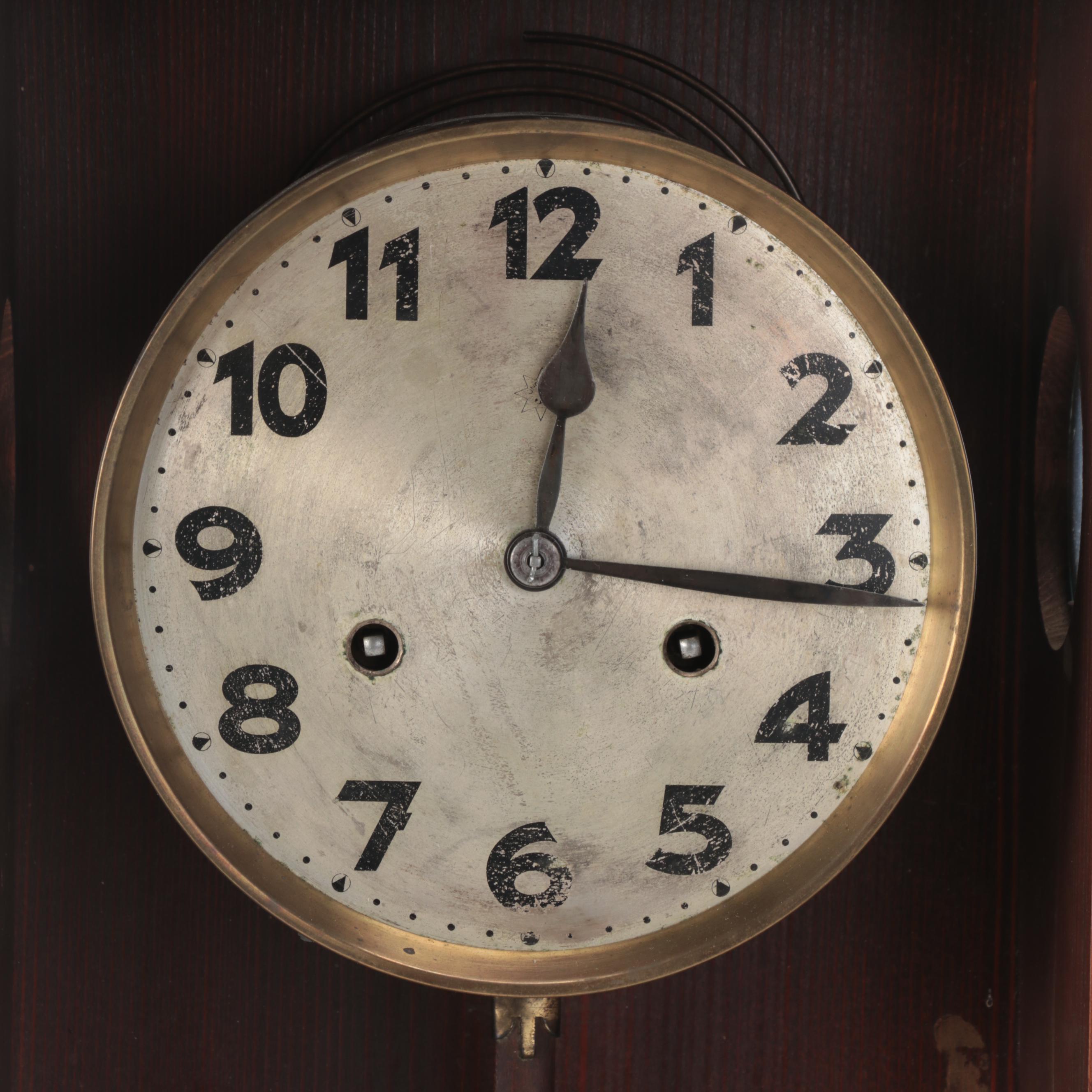 Junghans German Wooden Pendulum Wall Clock, Early 20th Century