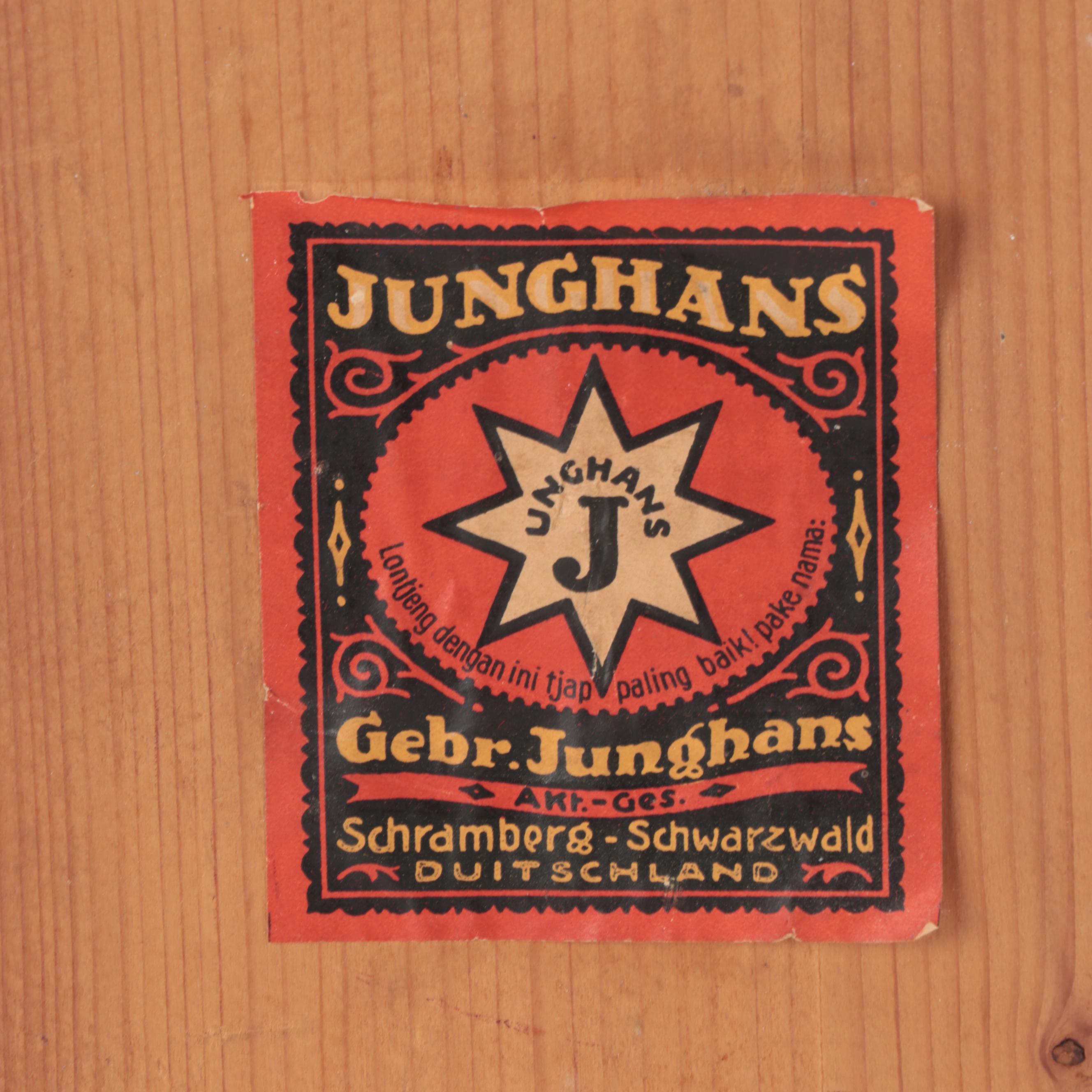 Junghans German Wooden Pendulum Wall Clock, Early 20th Century
