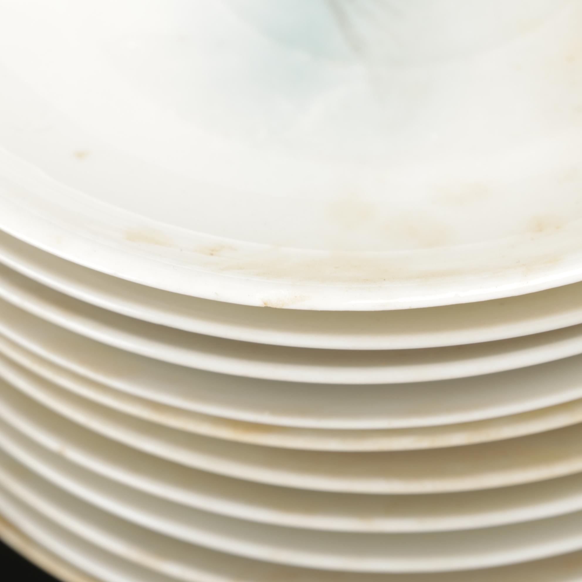 Kutani Dinnerware Features Rural Mt. Fuji Scene, 106 Pieces, Late 19th Century