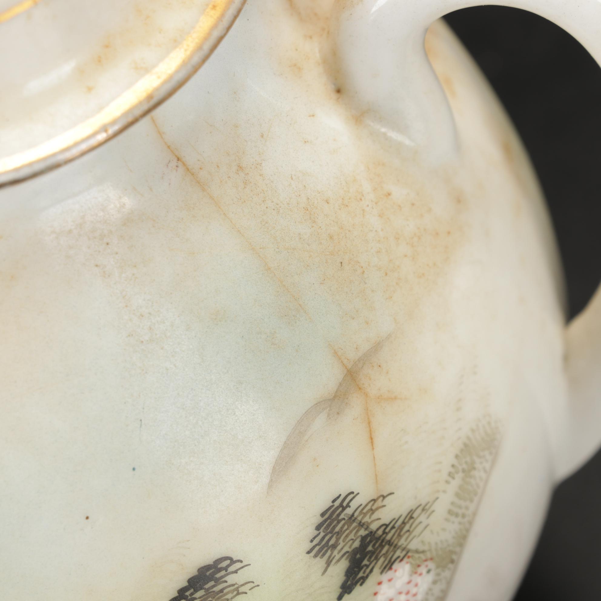 Kutani Dinnerware Features Rural Mt. Fuji Scene, 106 Pieces, Late 19th Century