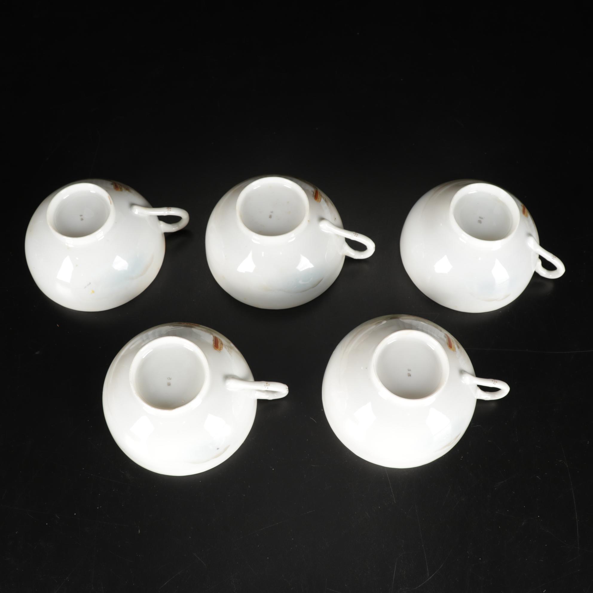 Kutani Dinnerware Features Rural Mt. Fuji Scene, 106 Pieces, Late 19th Century