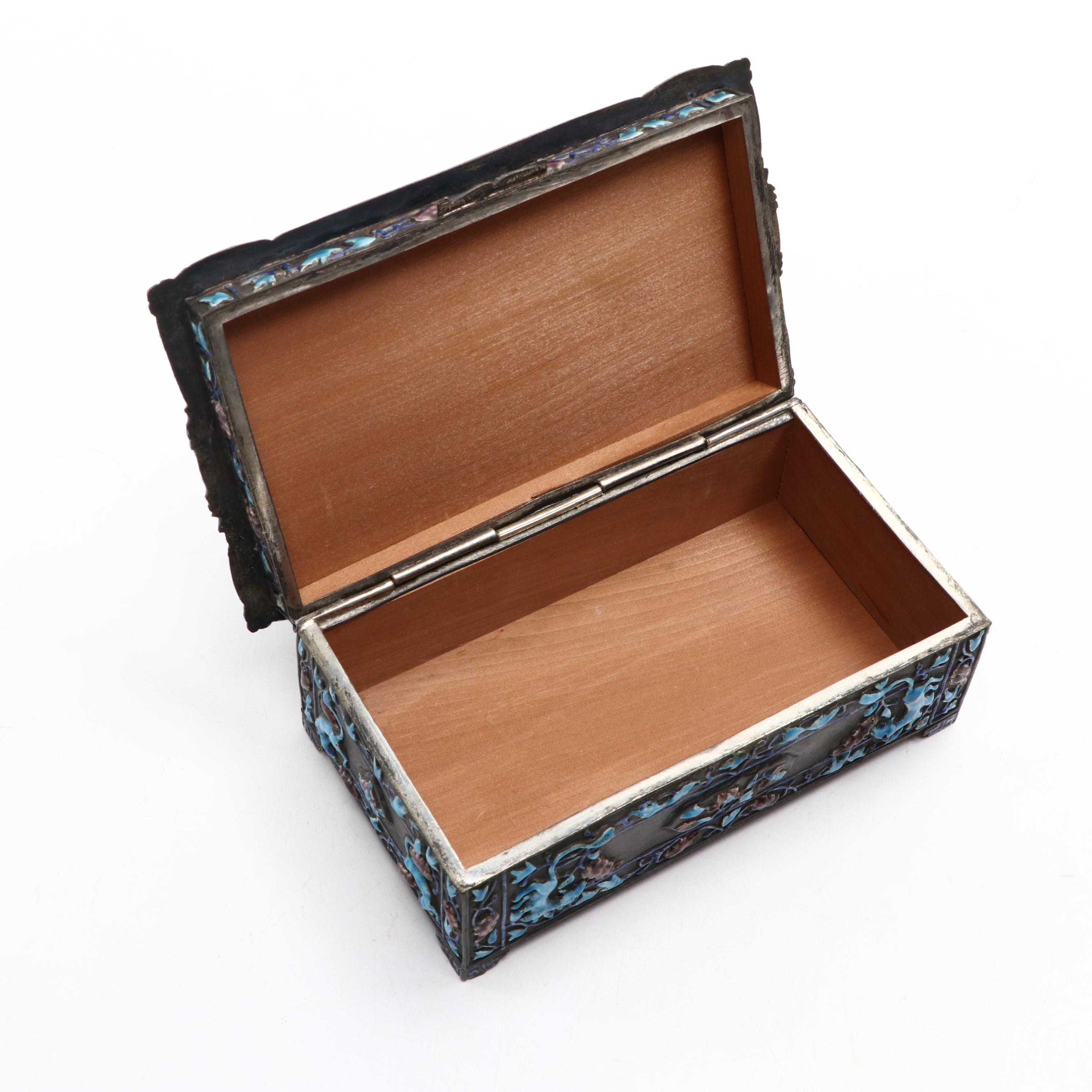 Chinese Enameled Cigarette Box, Early to Mid-20th Century
