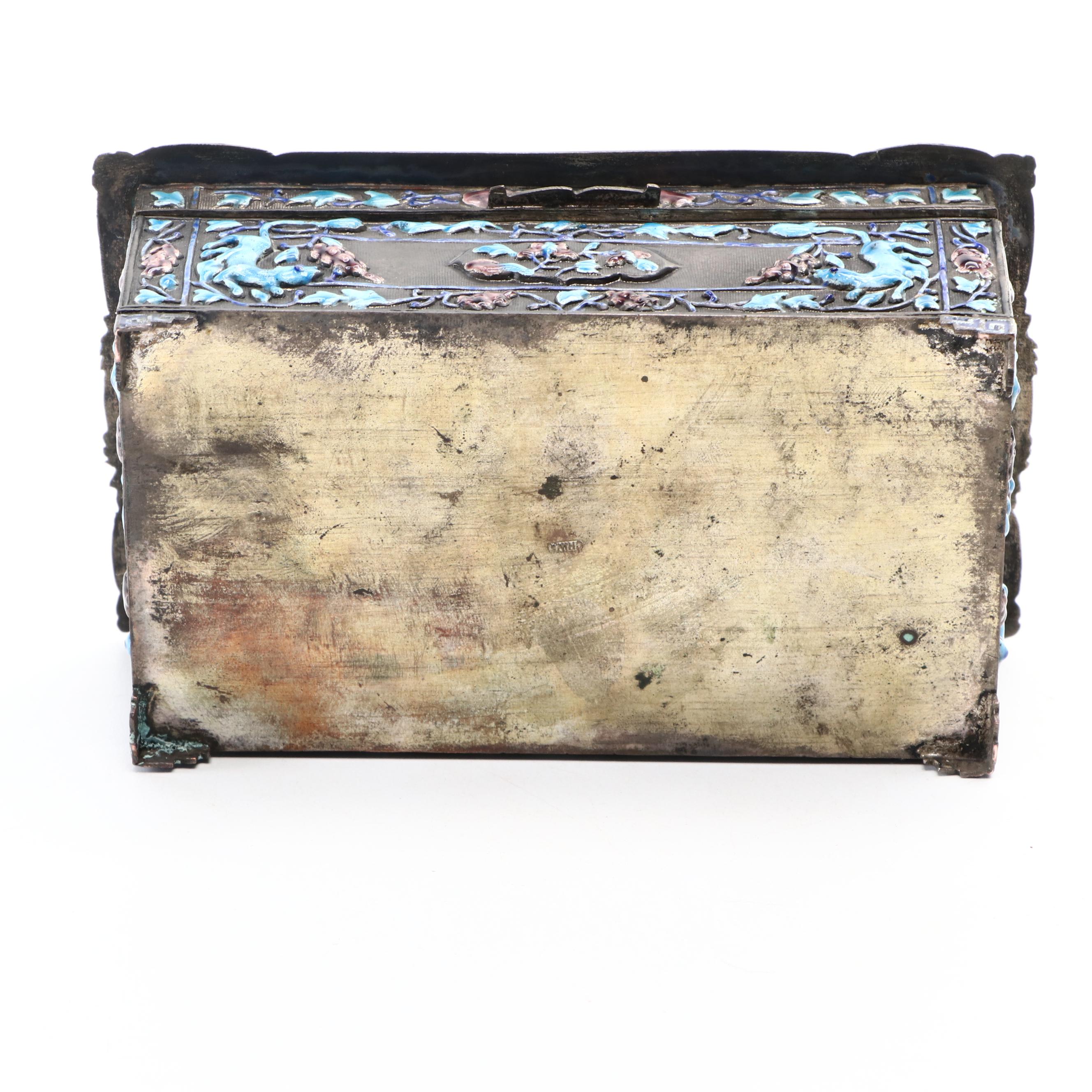 Chinese Enameled Cigarette Box, Early to Mid-20th Century