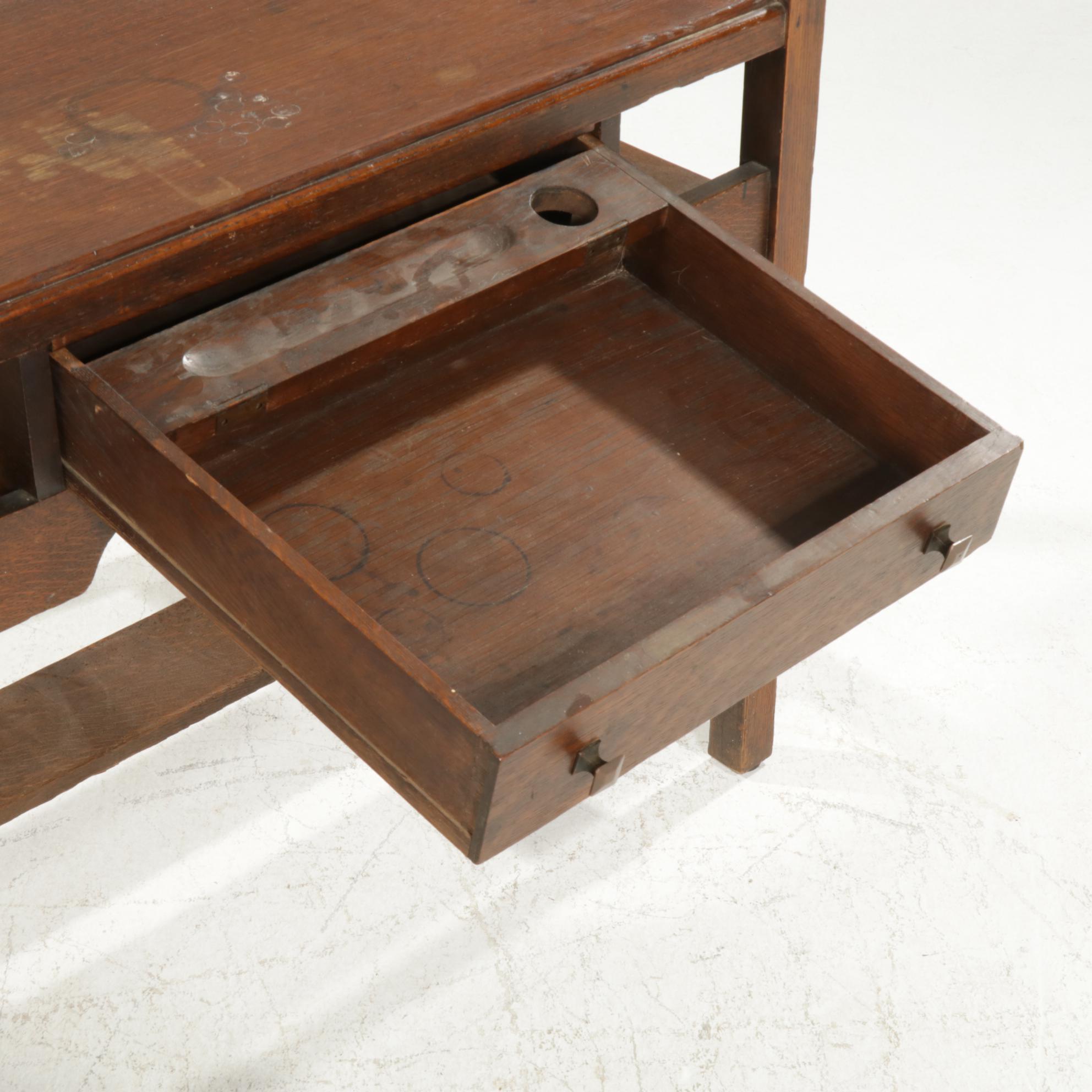 Limbert Arts & Crafts Oak Library Table, Circa 1910