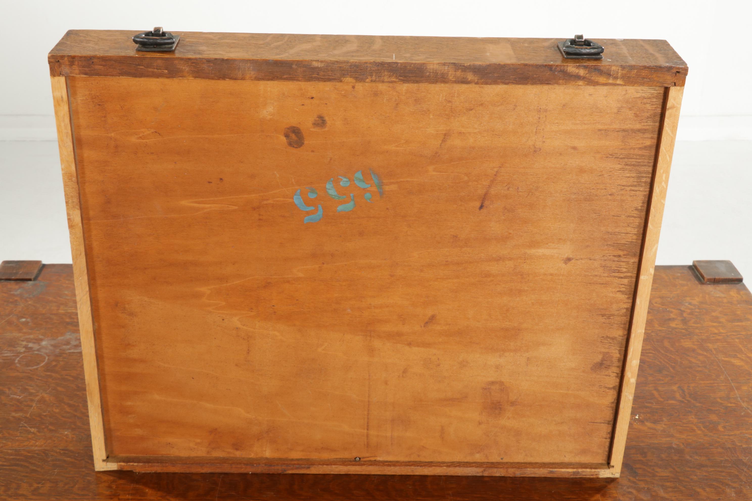 Davis-Birely Table Co. Arts & Crafts Oak Desk with Shelves, Early 20th Century