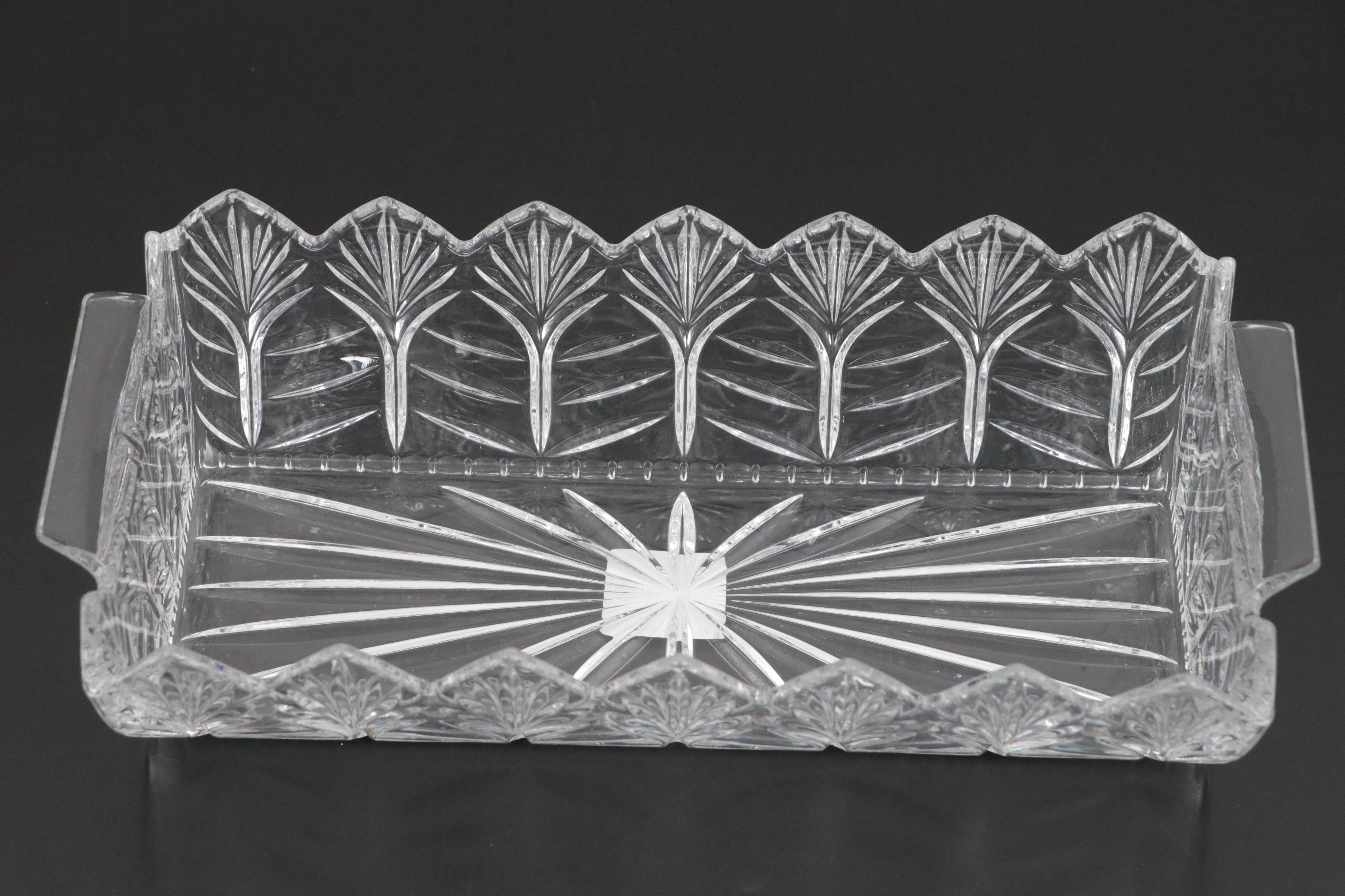 Marquis by Waterford "Dewitt" Lead Crystal Bread Tray with Waterford Ornaments