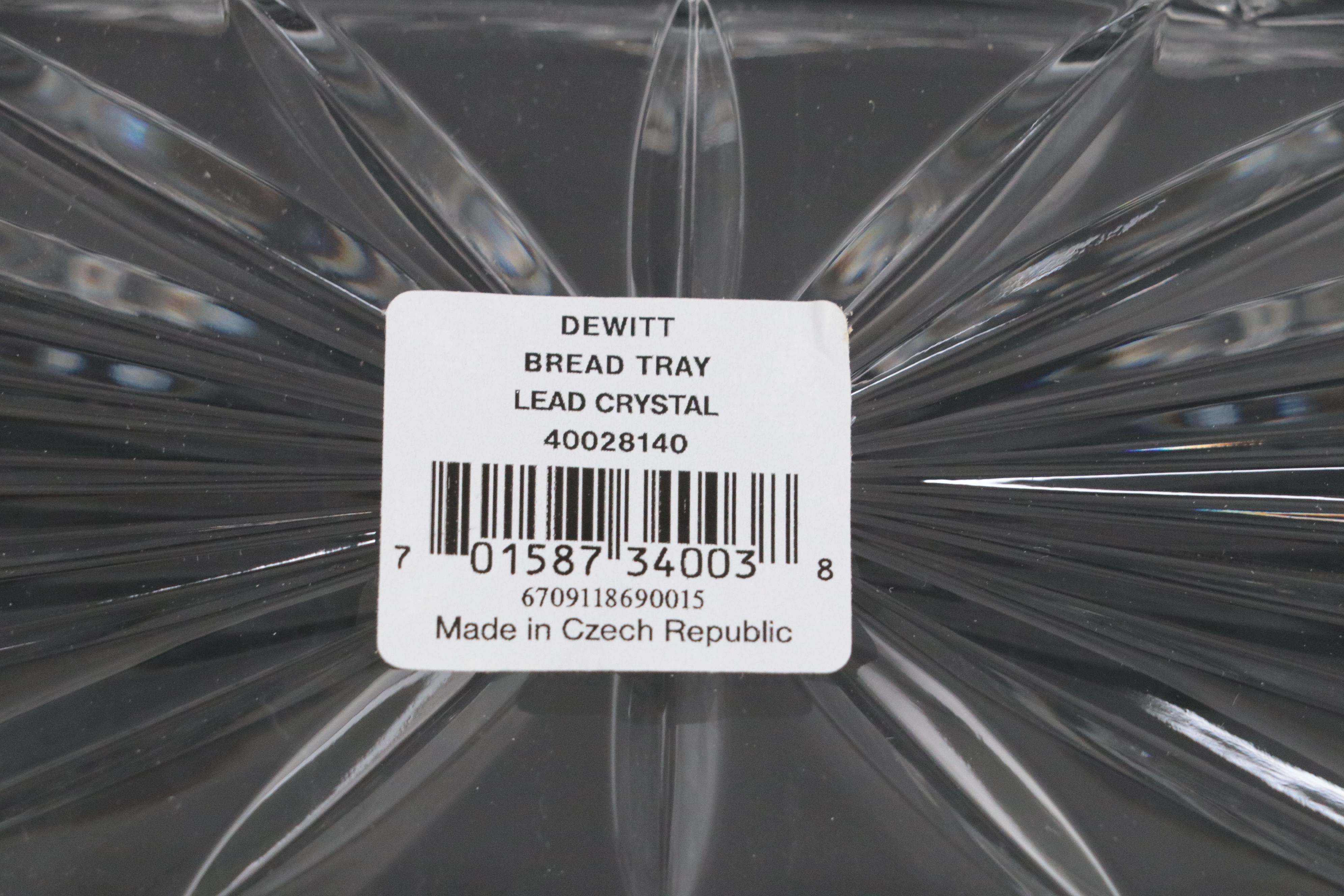 Marquis by Waterford "Dewitt" Lead Crystal Bread Tray with Waterford Ornaments