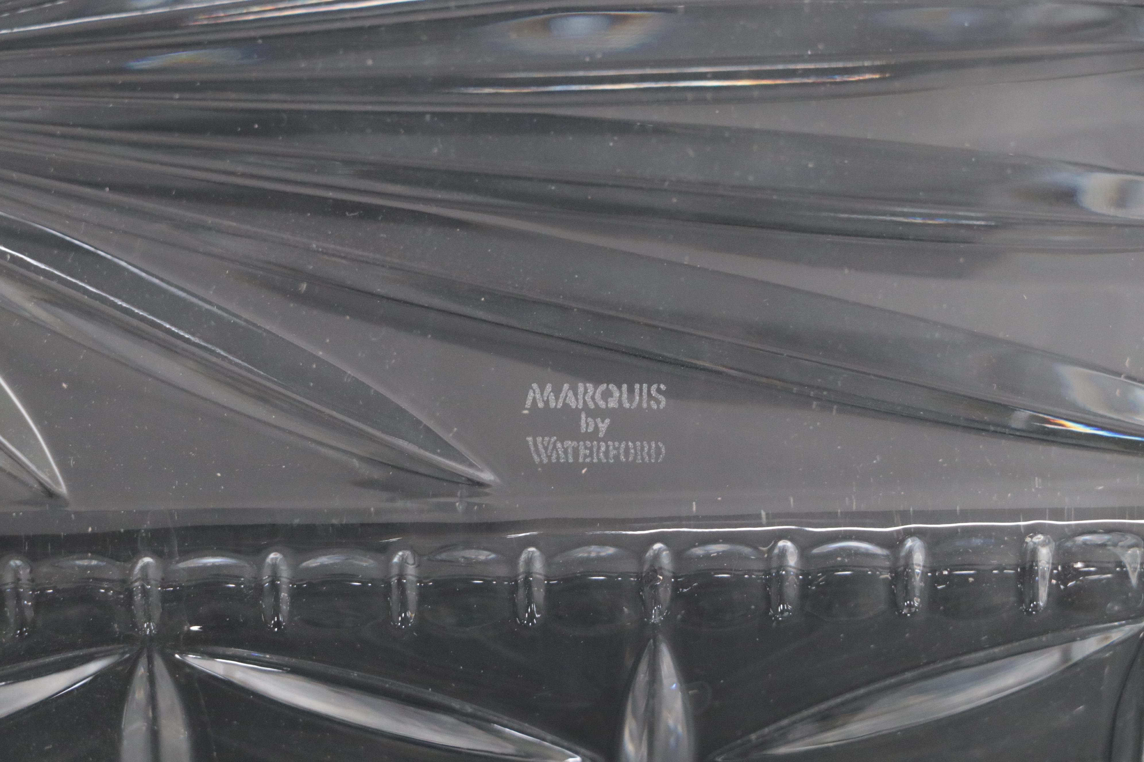 Marquis by Waterford "Dewitt" Lead Crystal Bread Tray with Waterford Ornaments