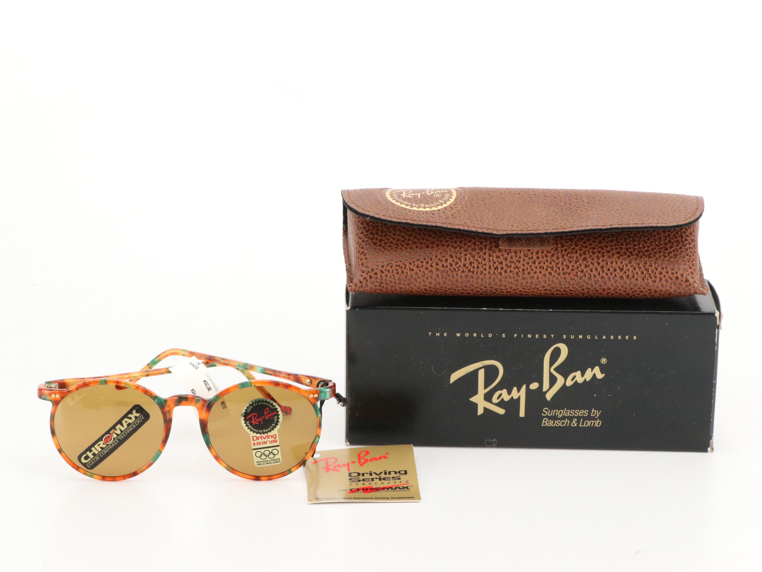 Ray-Ban W1728 Asbury Le Mans Round Chromax Sunglasses with Case and Box