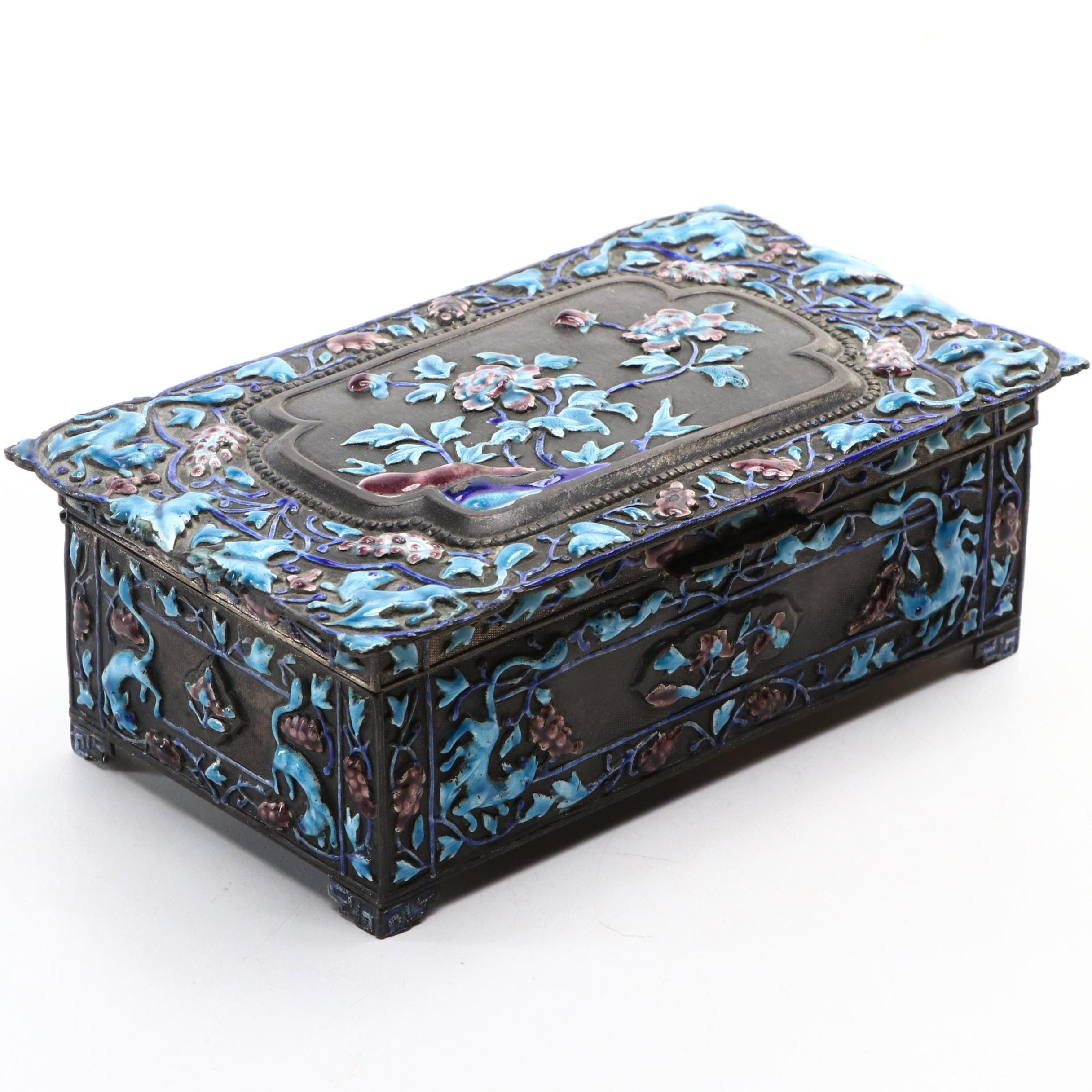 Chinese Enameled Cigarette Box, Early to Mid-20th Century