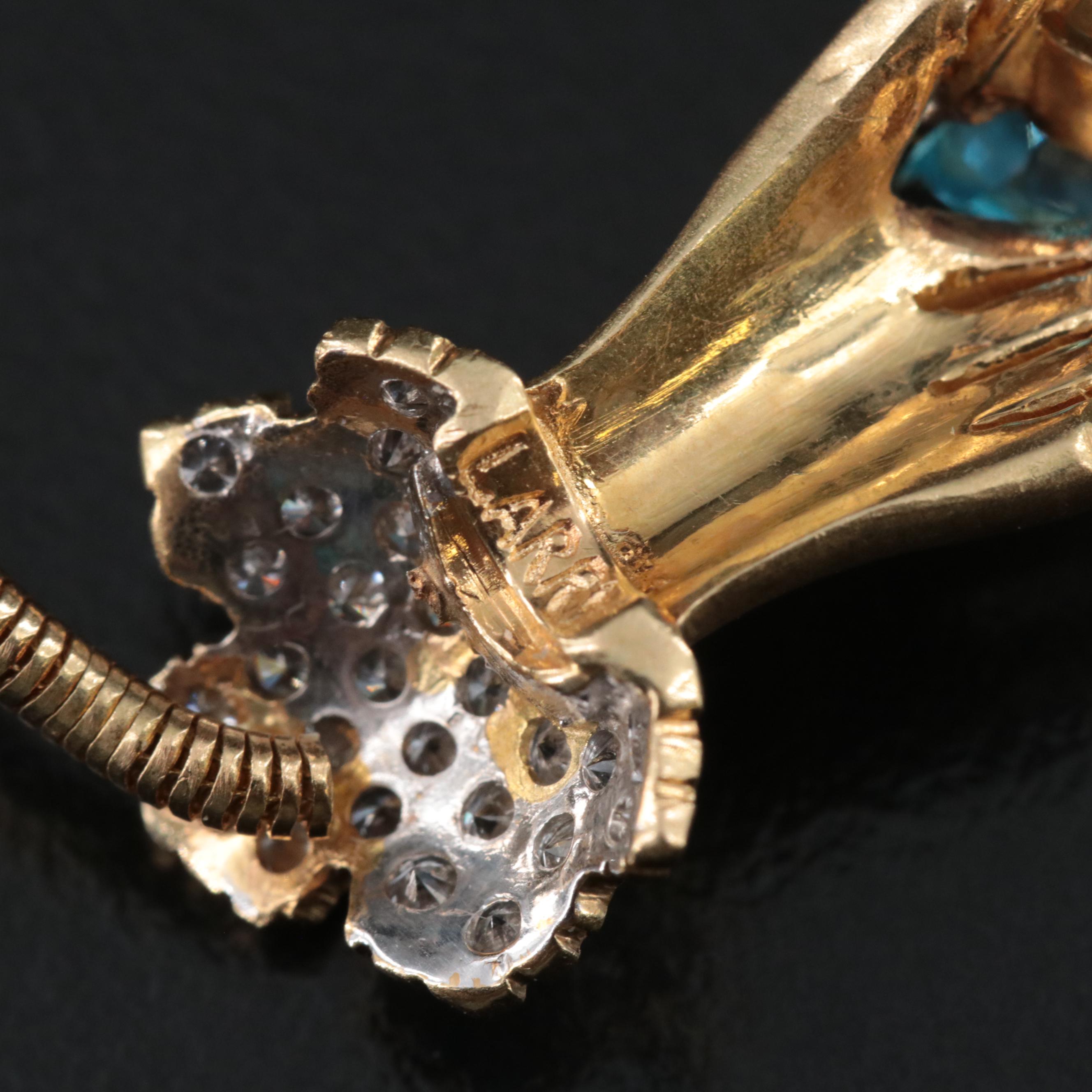 18K Topaz and Diamond Fenian Claddagh Necklace