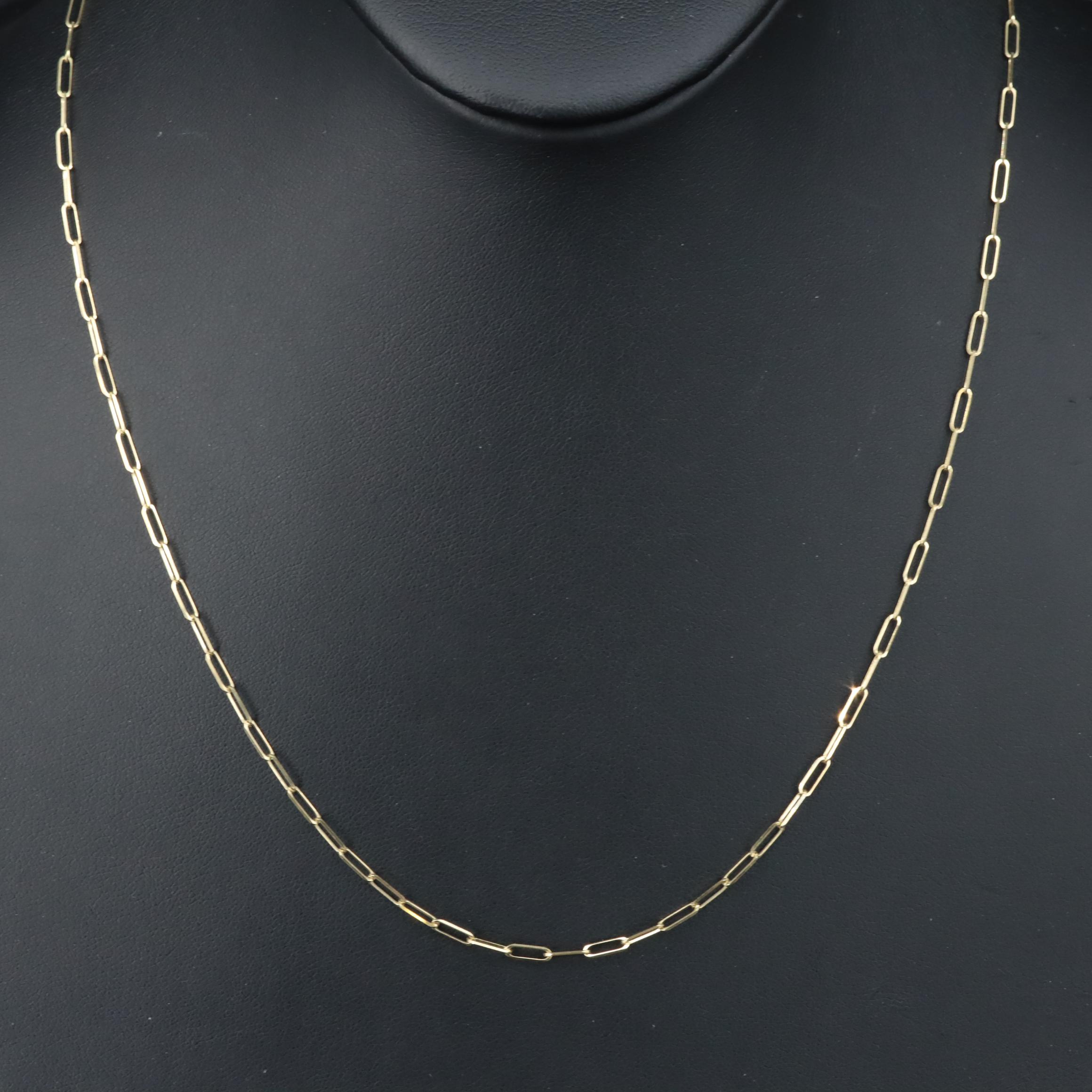 14K Paper Clip Chain Necklace
