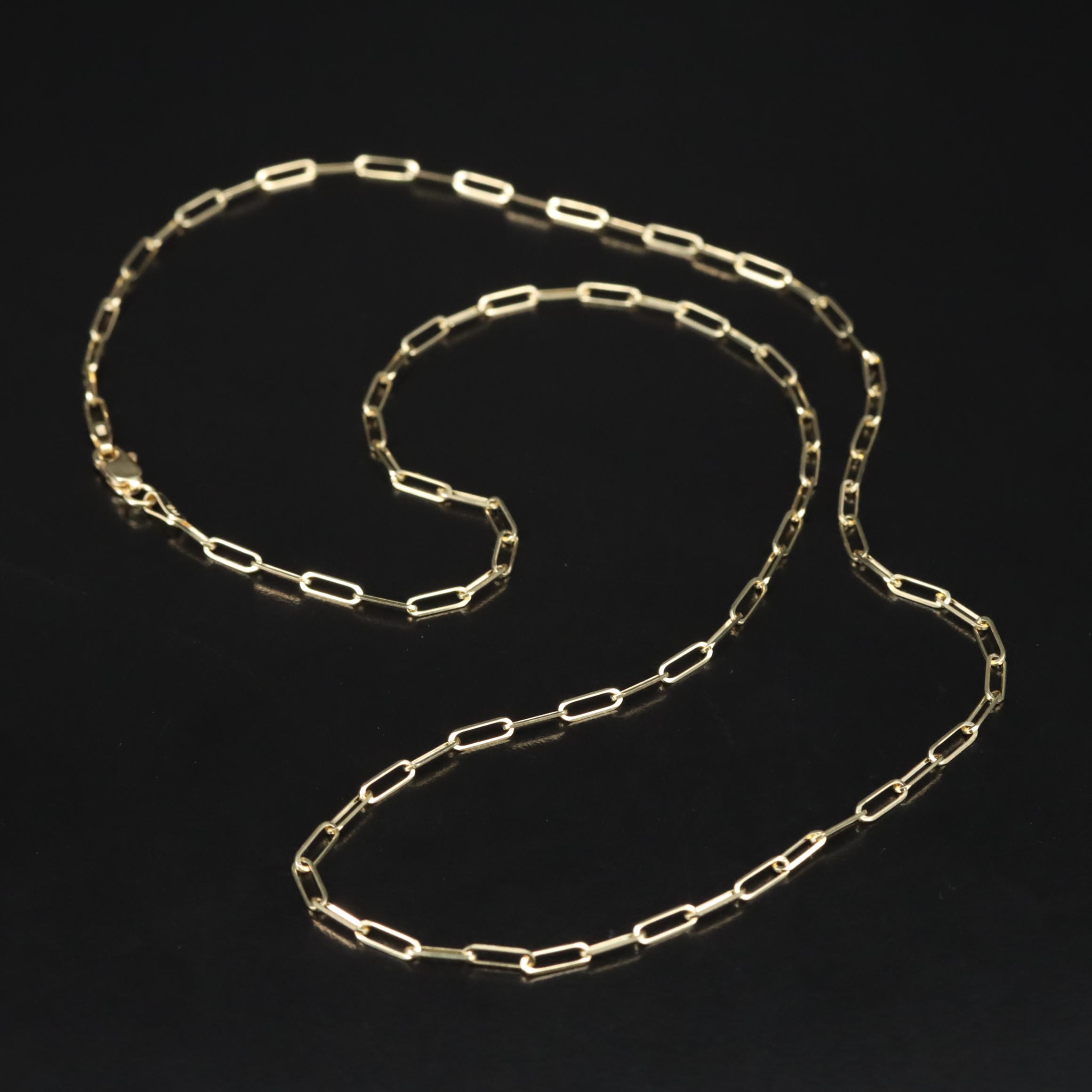 14K Paper Clip Chain Necklace
