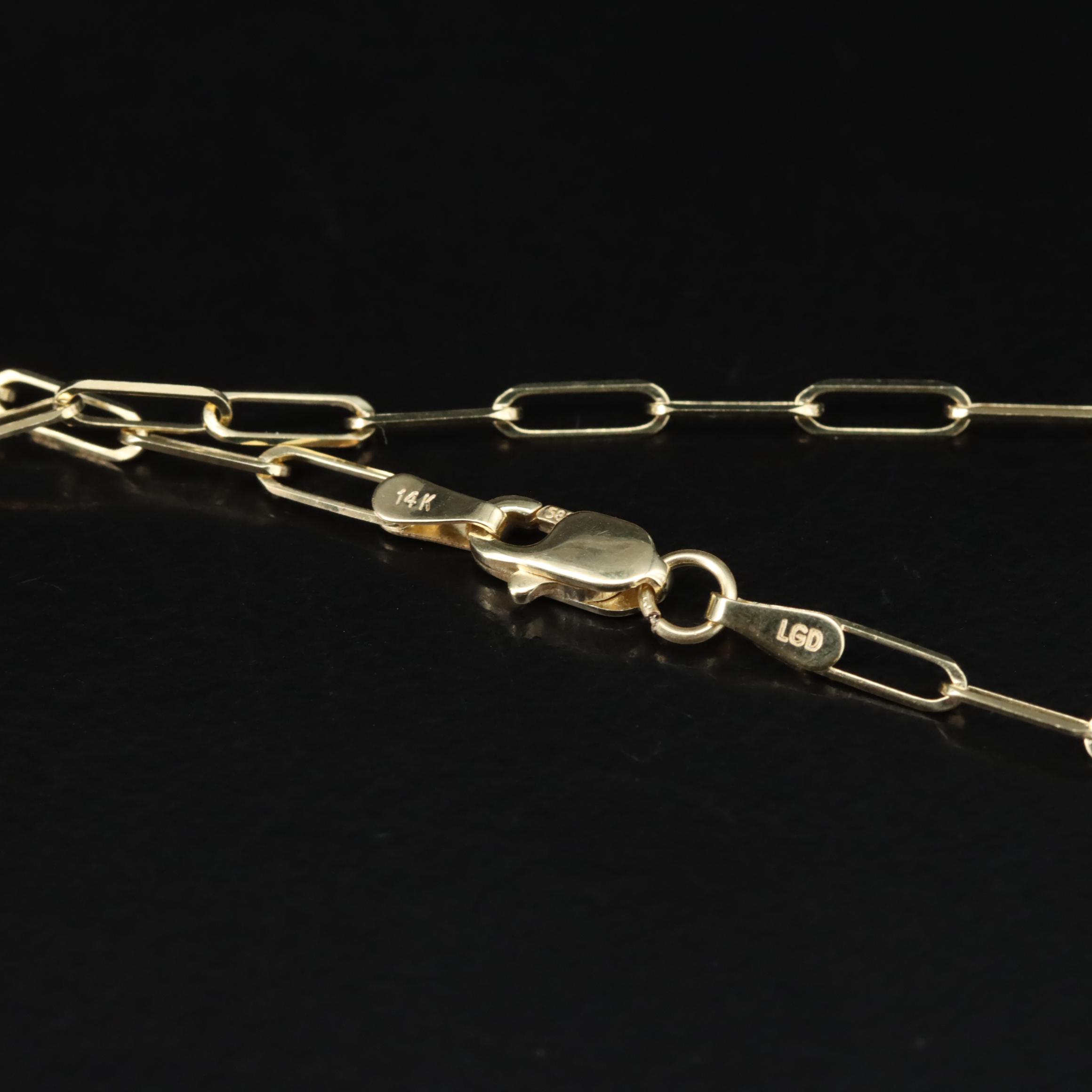 14K Paper Clip Chain Necklace
