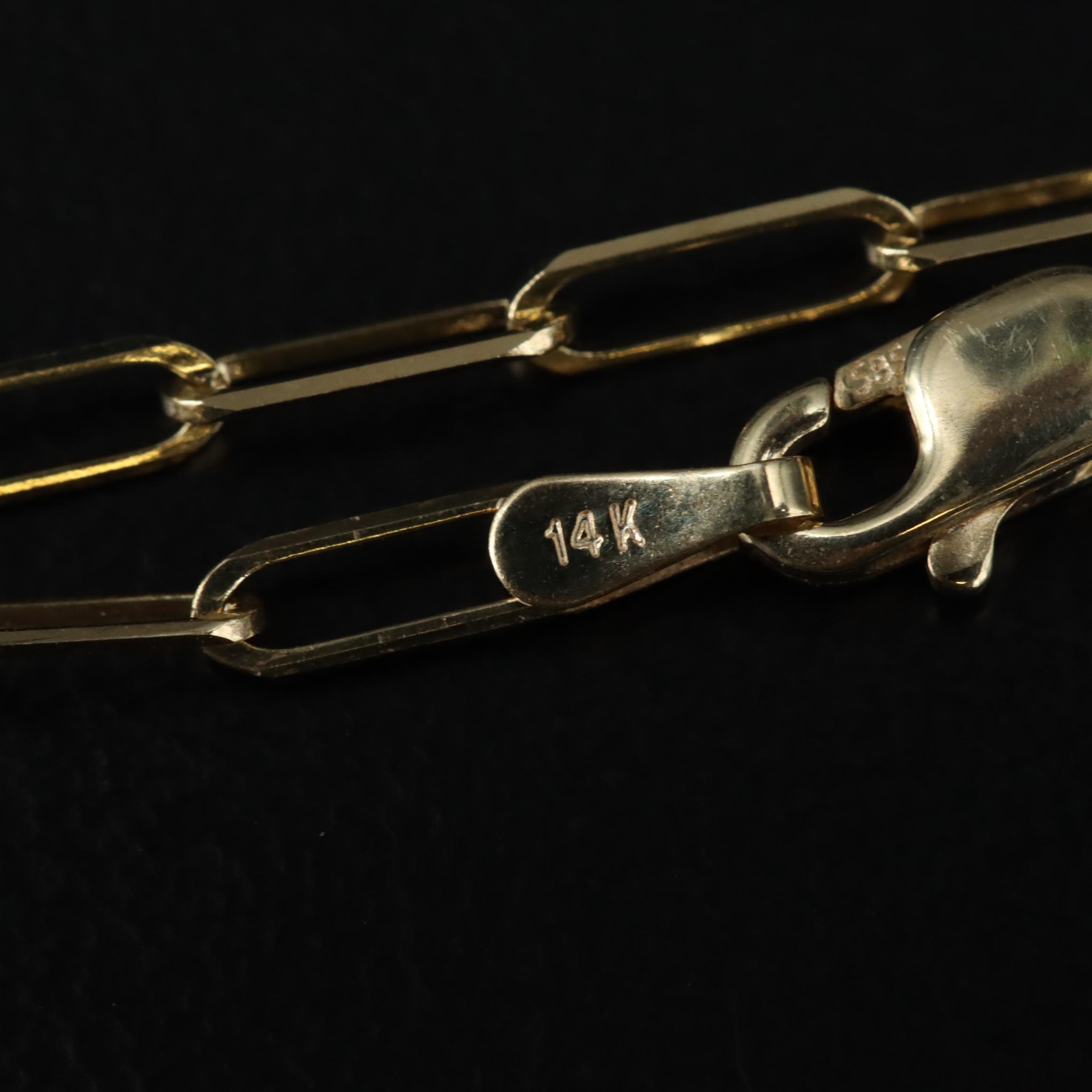 14K Paper Clip Chain Necklace