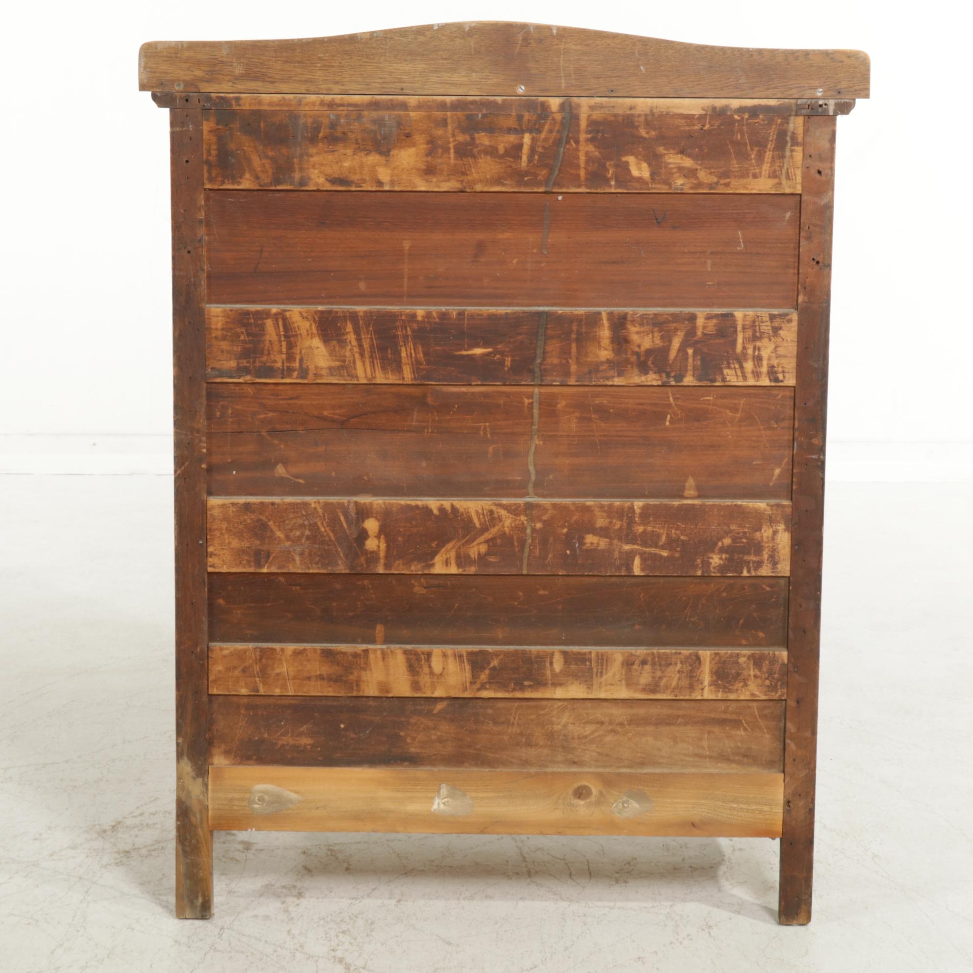 Late Victorian Oak Five-Drawer Chest, Circa 1900